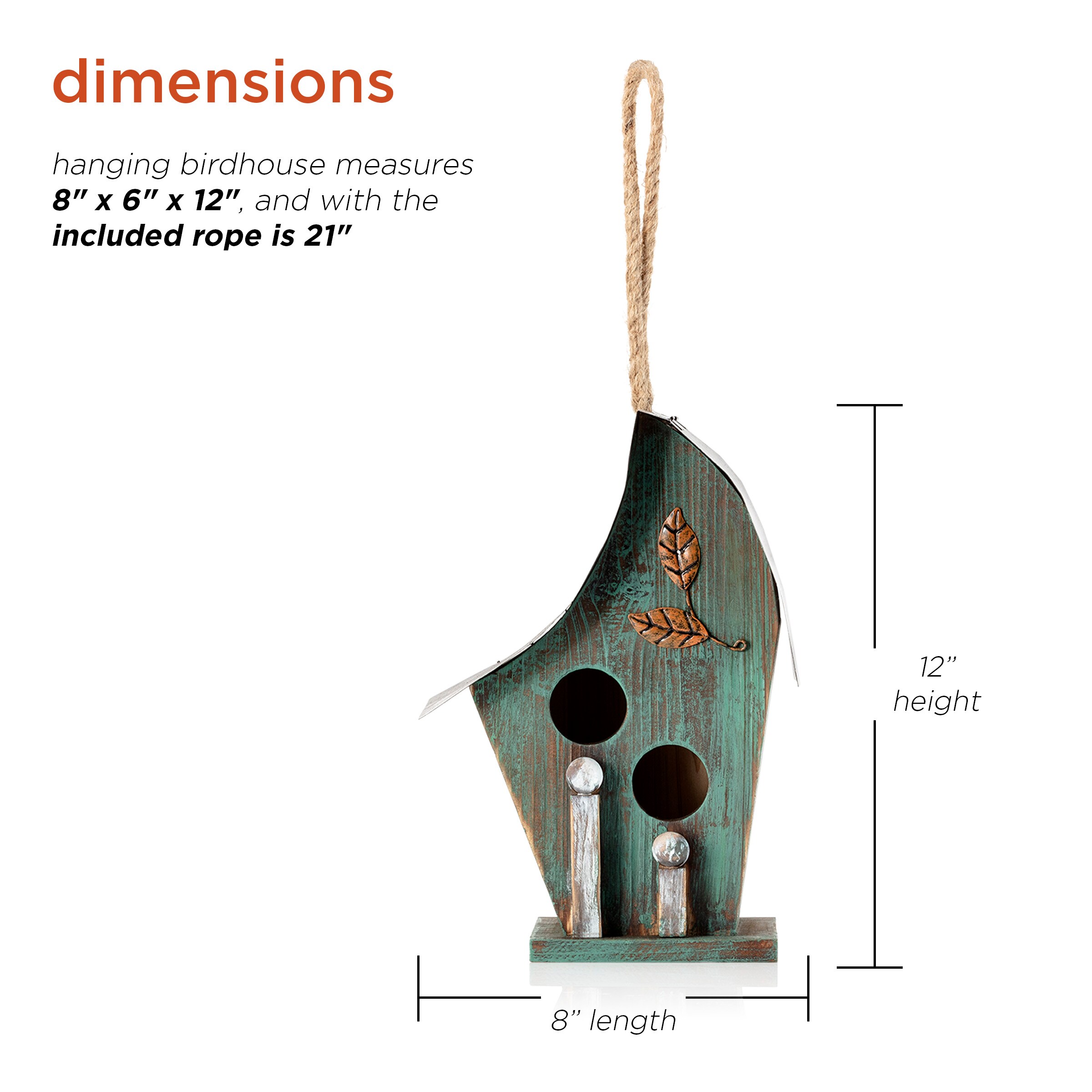 Alpine Corporation YEN134HH-TUR Bird-Houses - View #3