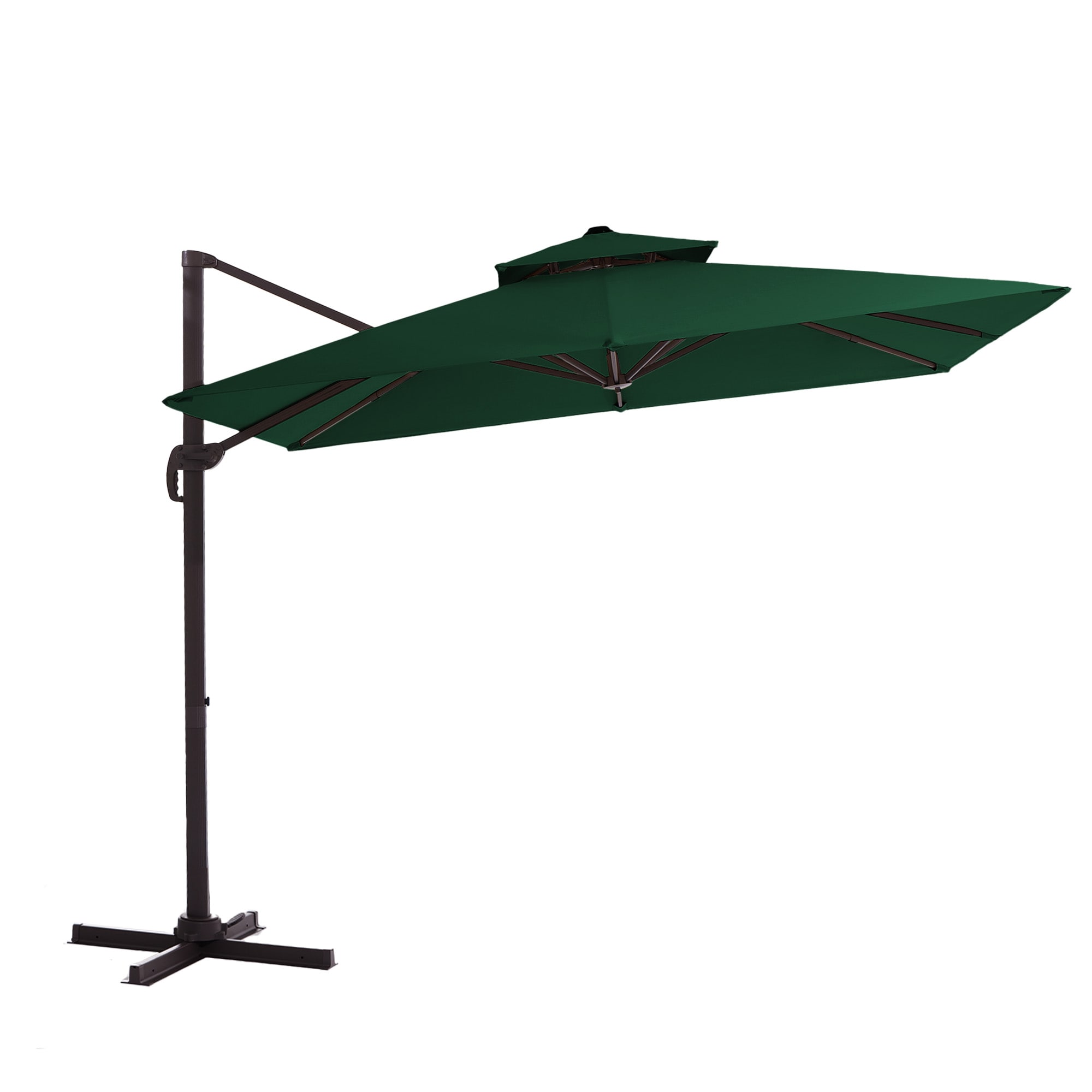 VOUA SAF-DXRJY-GY 10-Feet Aluminum Green Crank Cantilever Patio Umbrella