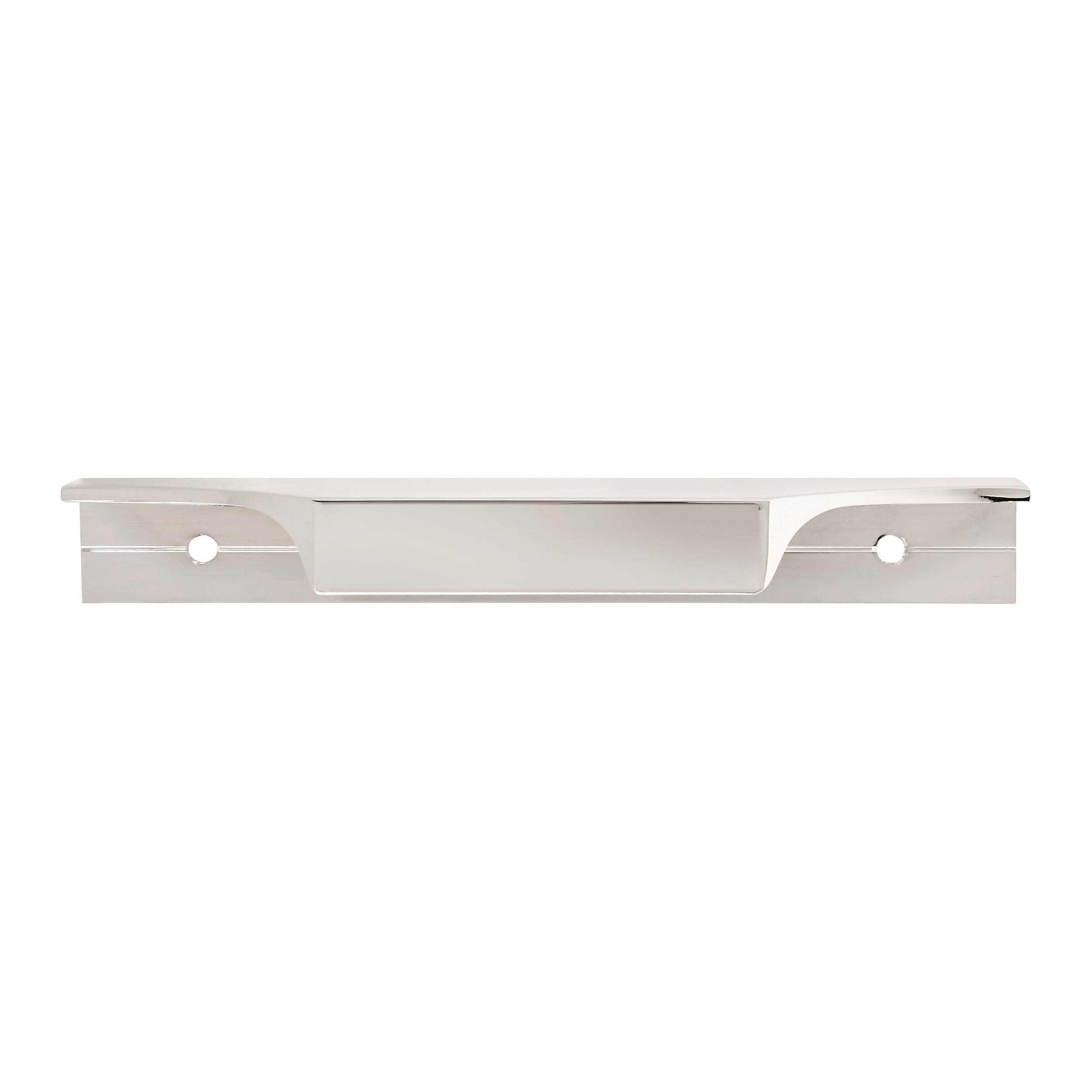 Polished Chrome Modern Cabinet Edge Pull with Mounting Hardware