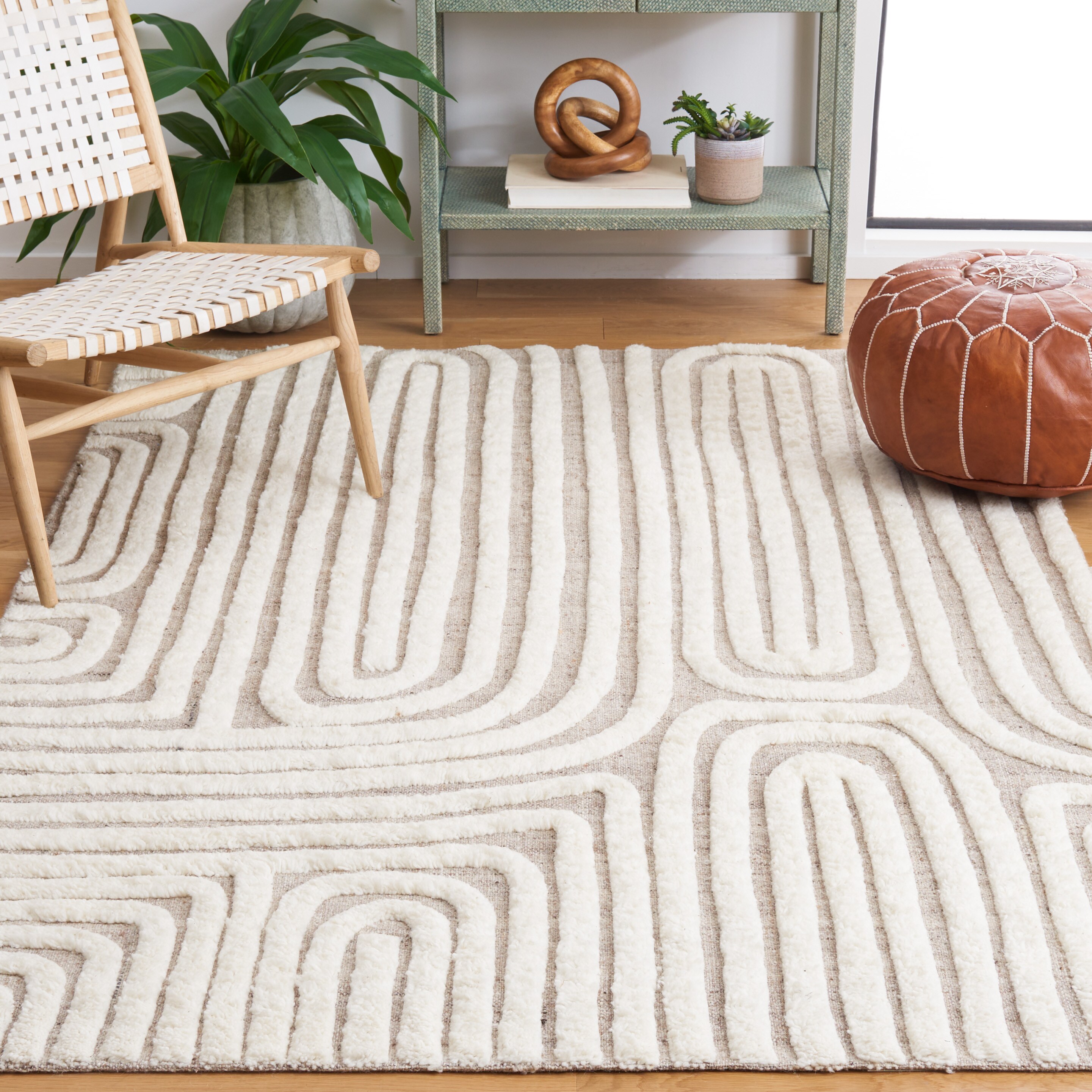  Kilim 652 Beige/Ivory Contemporary 5Ft x 8Ft Medium Rectangle Rug