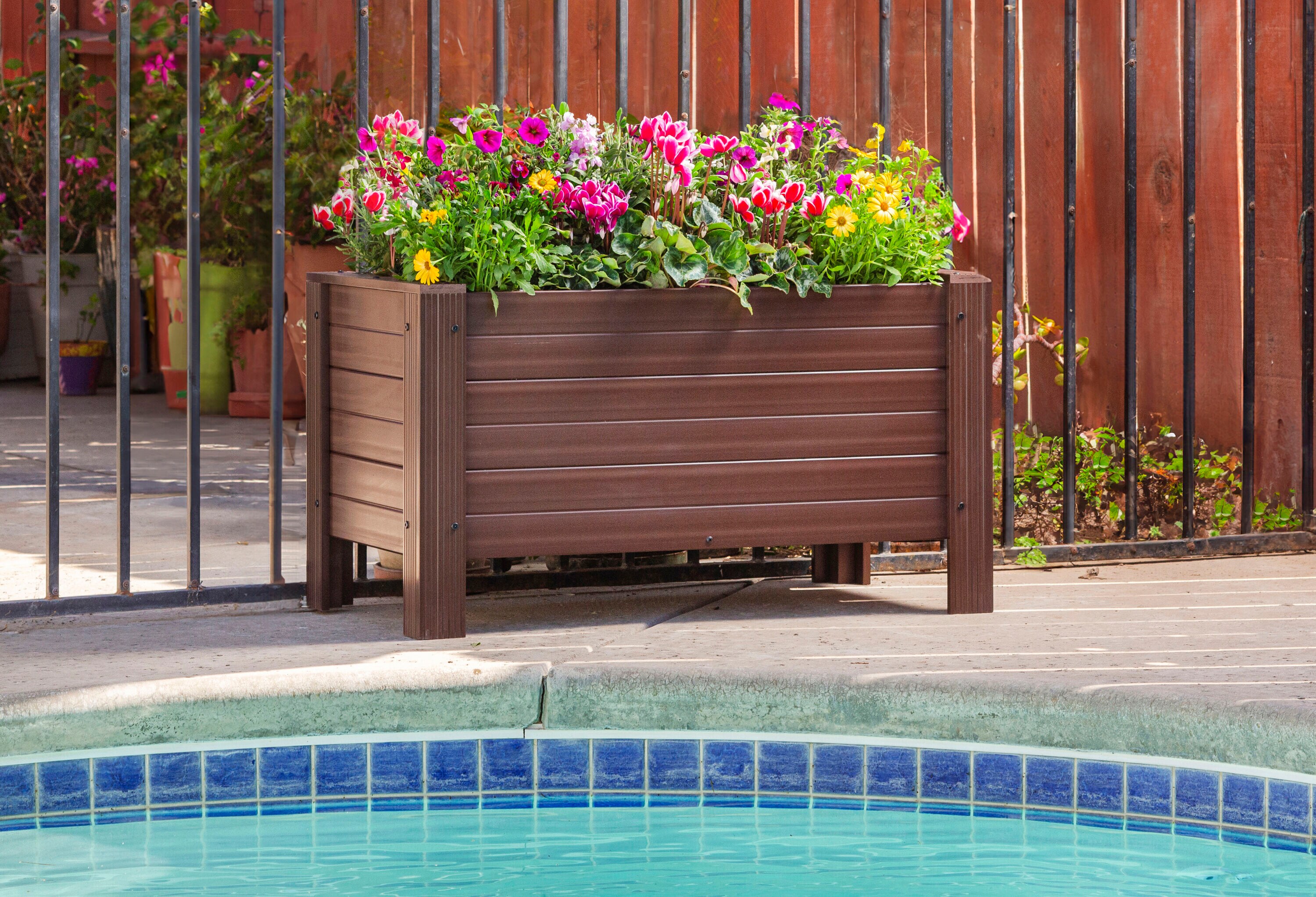 New Age Garden RGGRP42-09-36 Rectangle 23.86-Inches W Medium Brown Mixed/Composite Outdoor Planter