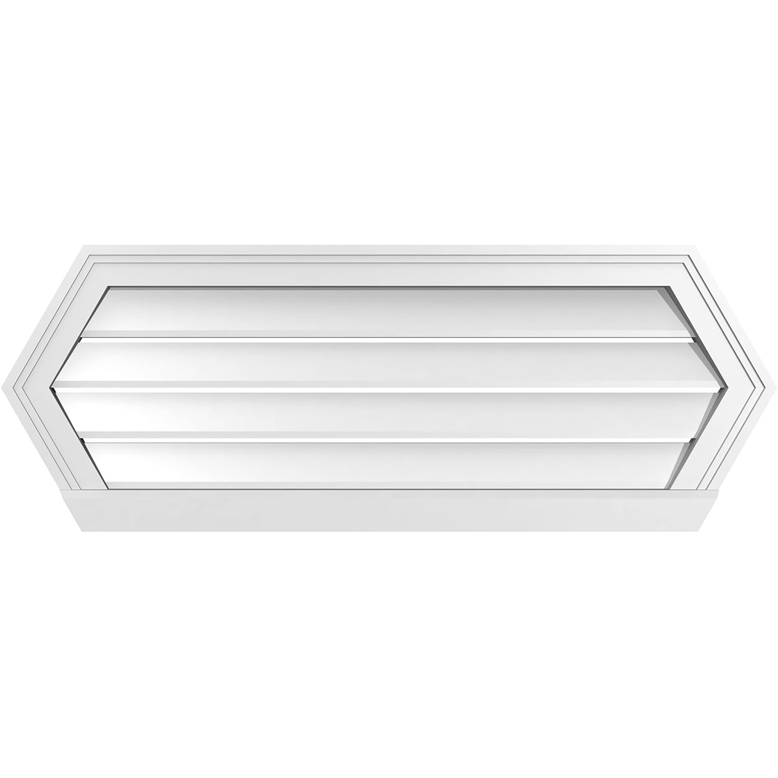 Ekena Millwork GVPHP38X1403SF 38-Inches x 14-Inches Off-white Peaked PVC Gable Louver Vent