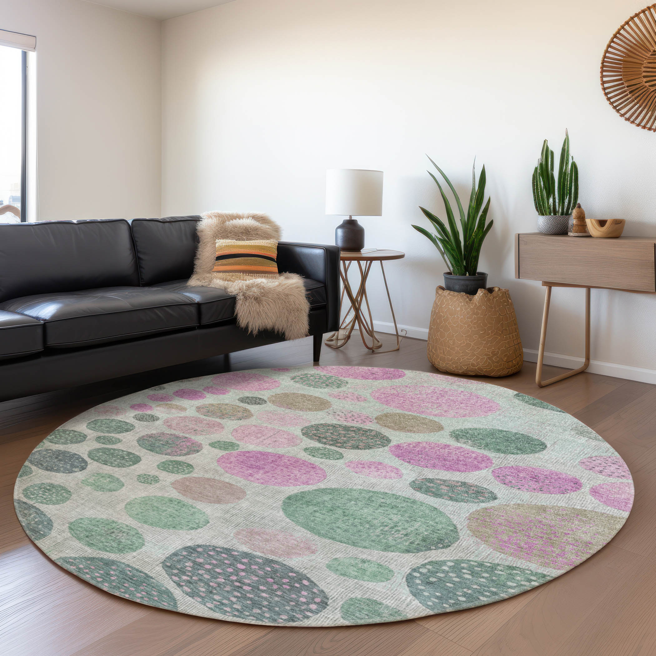 Addison Rugs ACN1899SA8RO Chantille ACN1899SA 8 x 8 (ft) Loomed Sage Round Indoor/Outdoor Machine washable Pet Friendly Area rug