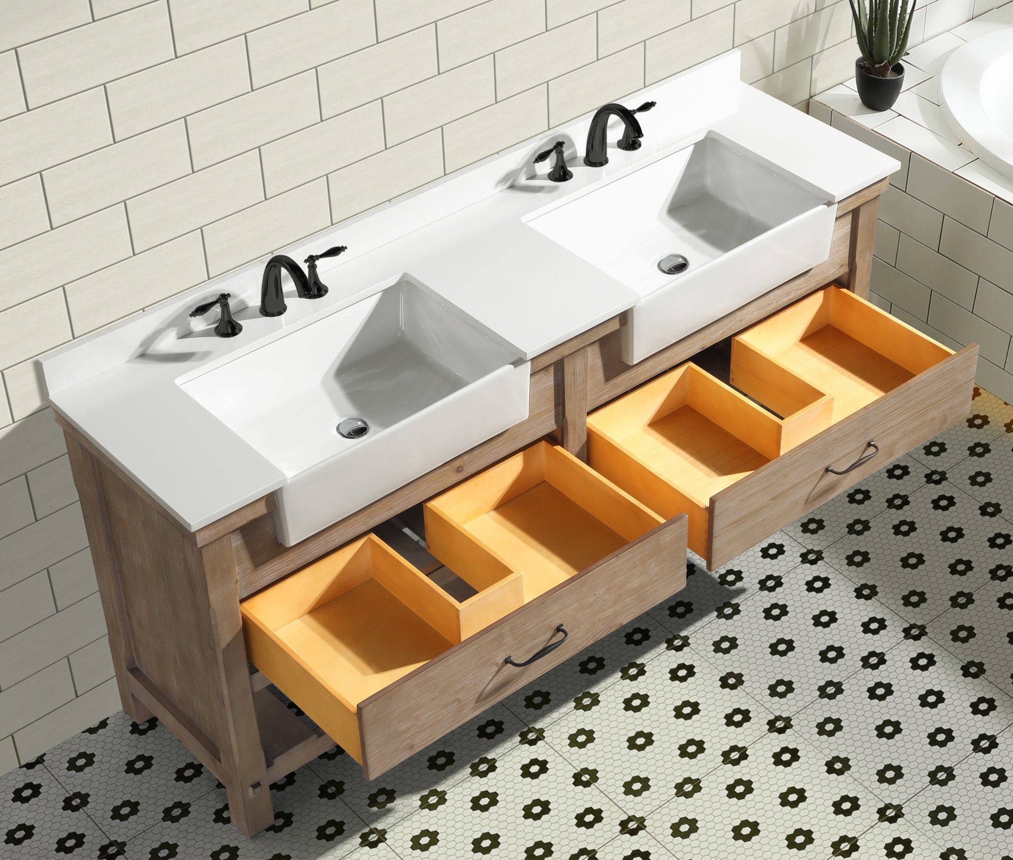 Ari Kitchen & Bath AKB-MARINA-72-WEATHF Bath-Vanity-Combo - View #3