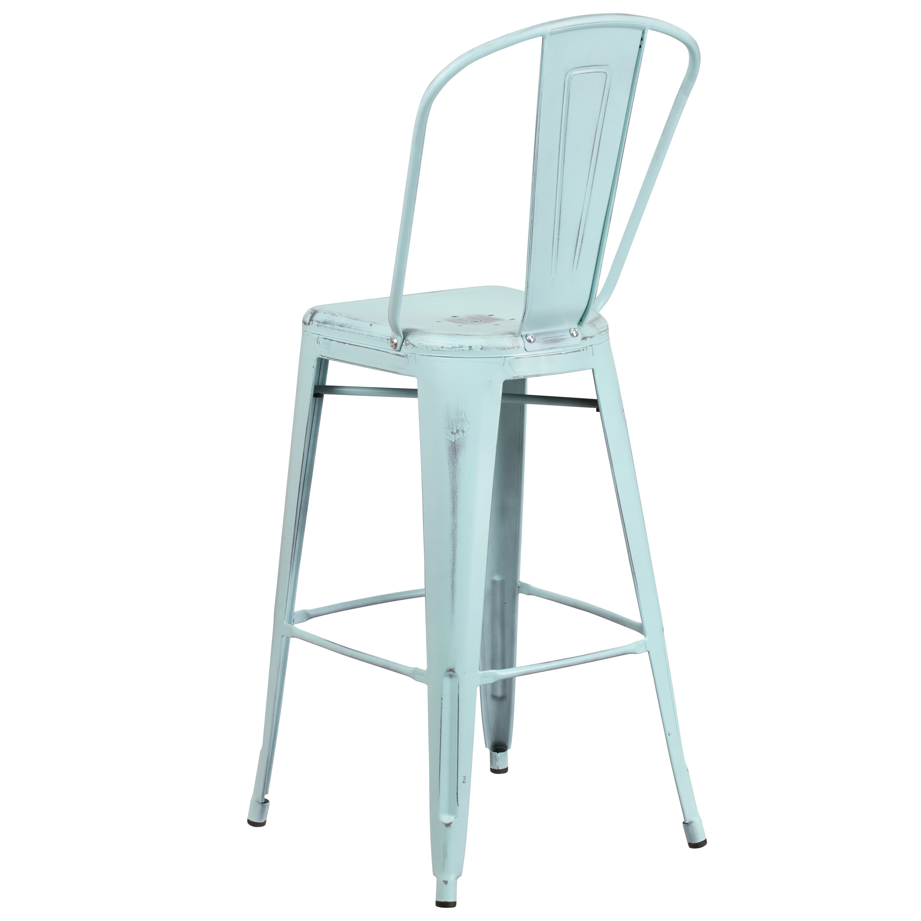 distressed blue bar stools