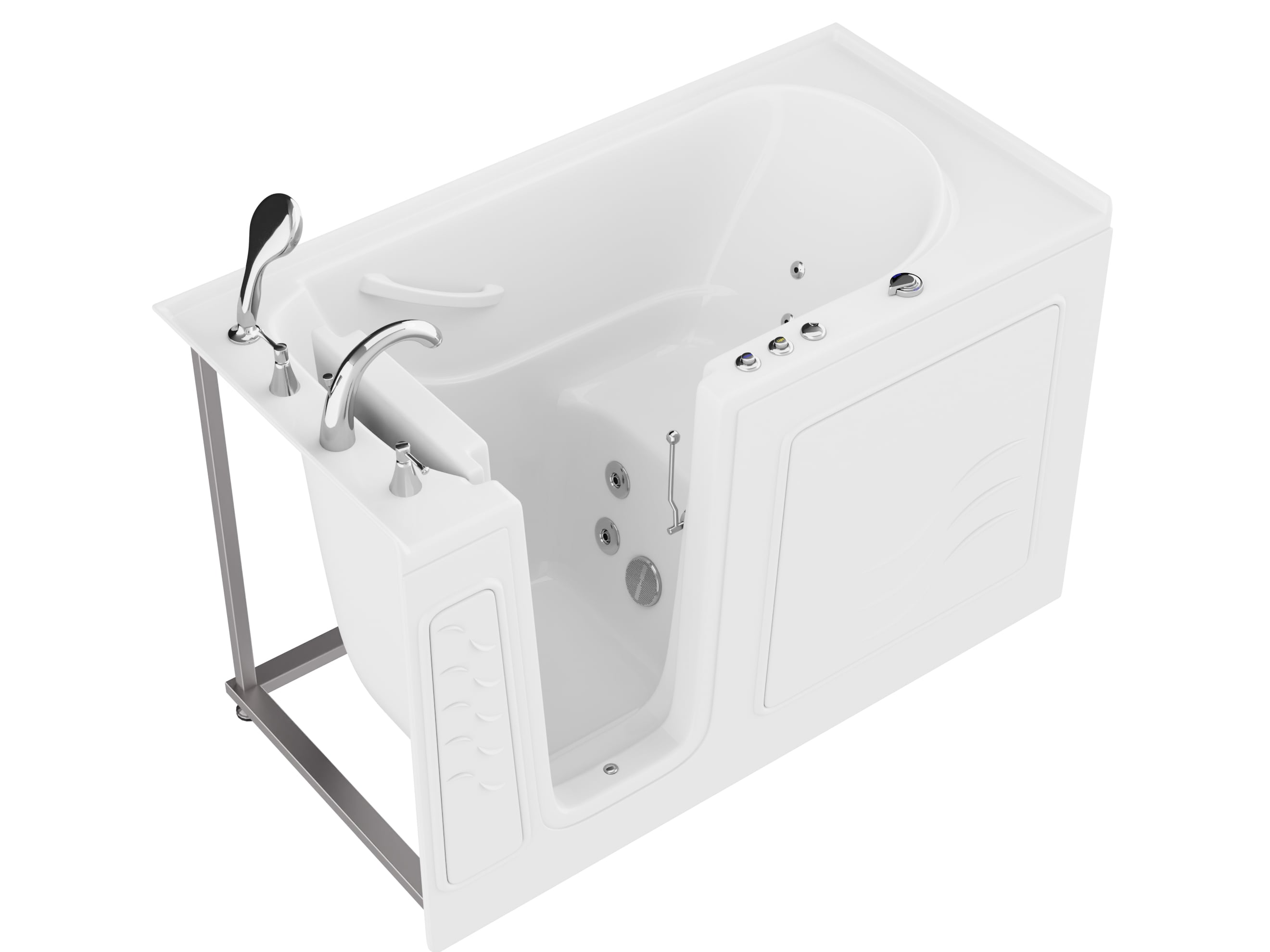 Endurance WTLSX Series 30-in x 59-in White Acrylic Rectangle Walk-in Whirlpool Tub with Faucet Hand Shower with Drain ( Left Drain )