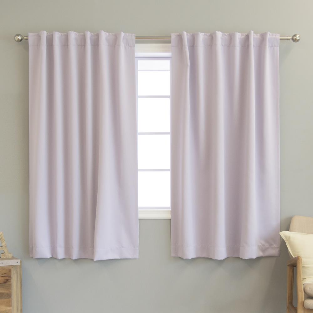 Best Home Fashion SOLID-63-LILAC 63-Inches Lilac Blackout Back tab Curtain panel pair