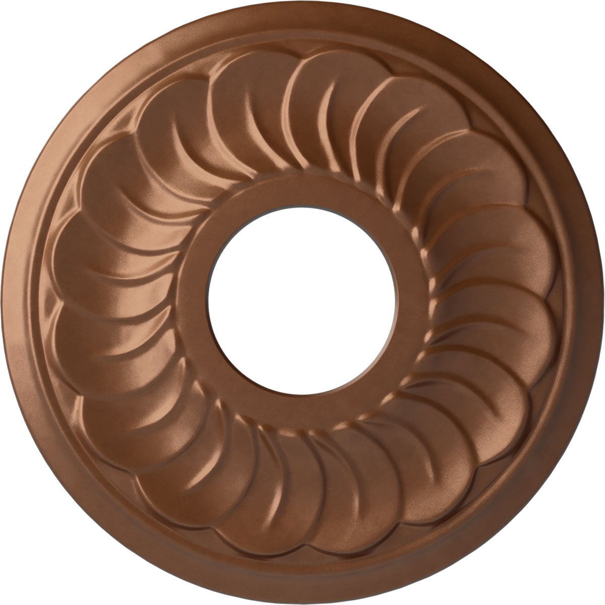 Ekena Millwork CM11BLPOS Blackthorn 11.75-in W x 11.75-in L Painted Polished Copper Polyurethane Whole Ceiling Medallion