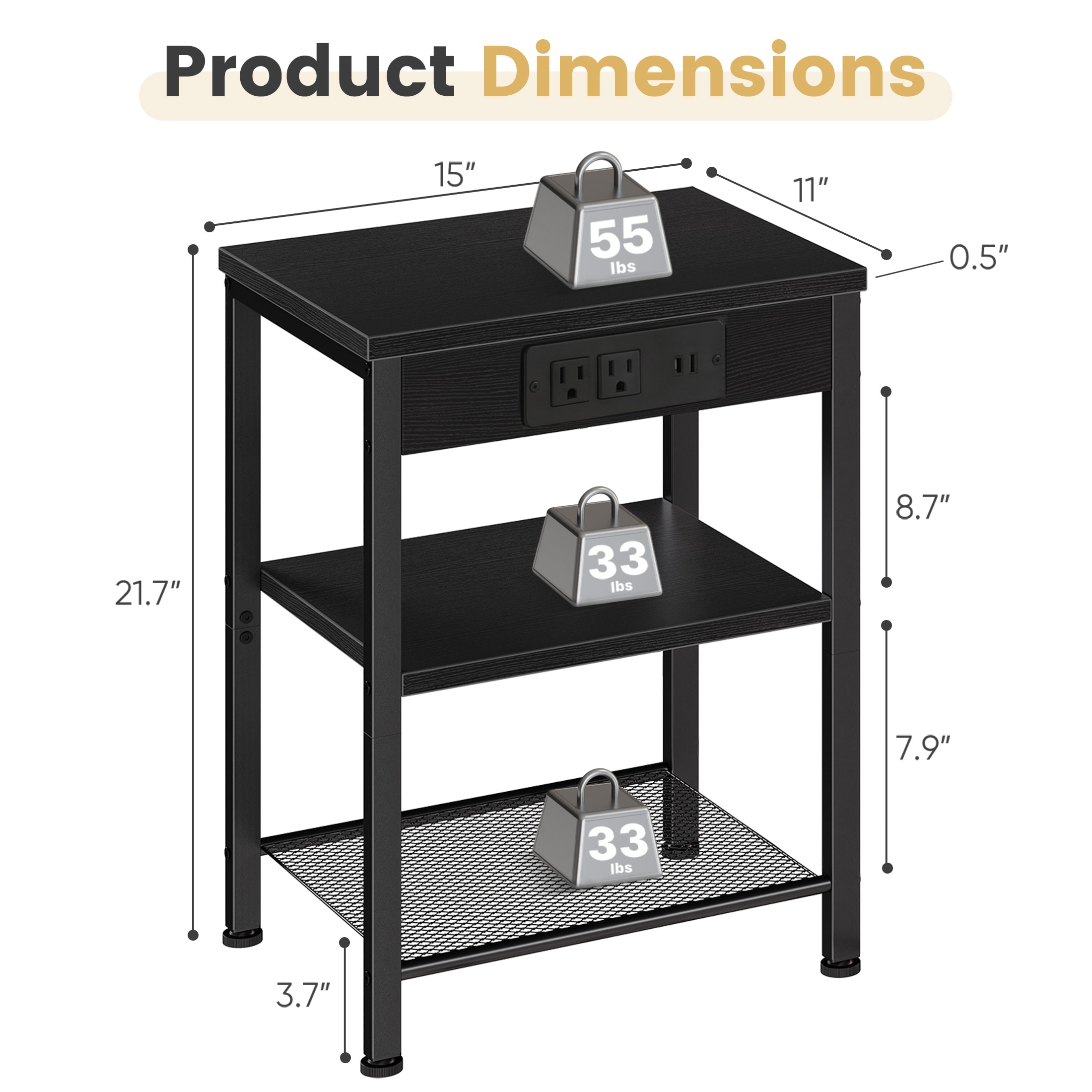 Sweetcrispy L-FB-CTG3CEL-BK1P nightstands - View #6