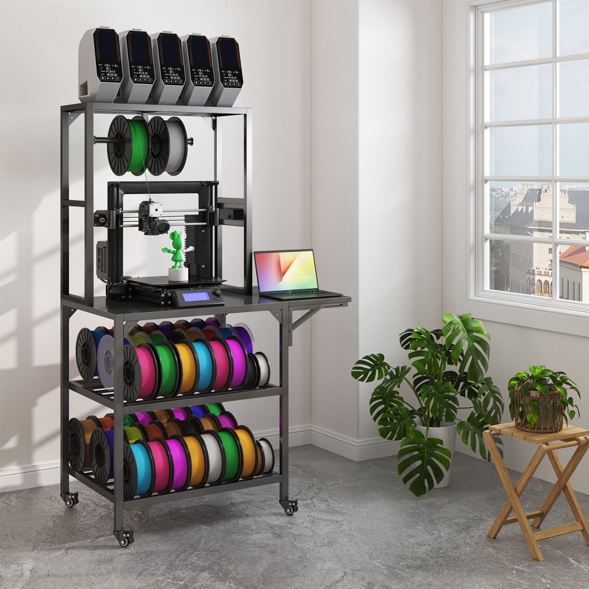 Streamdale Furniture Streamdale Heavy Duty 3D Printer Stand with Filament Storage and Wheels