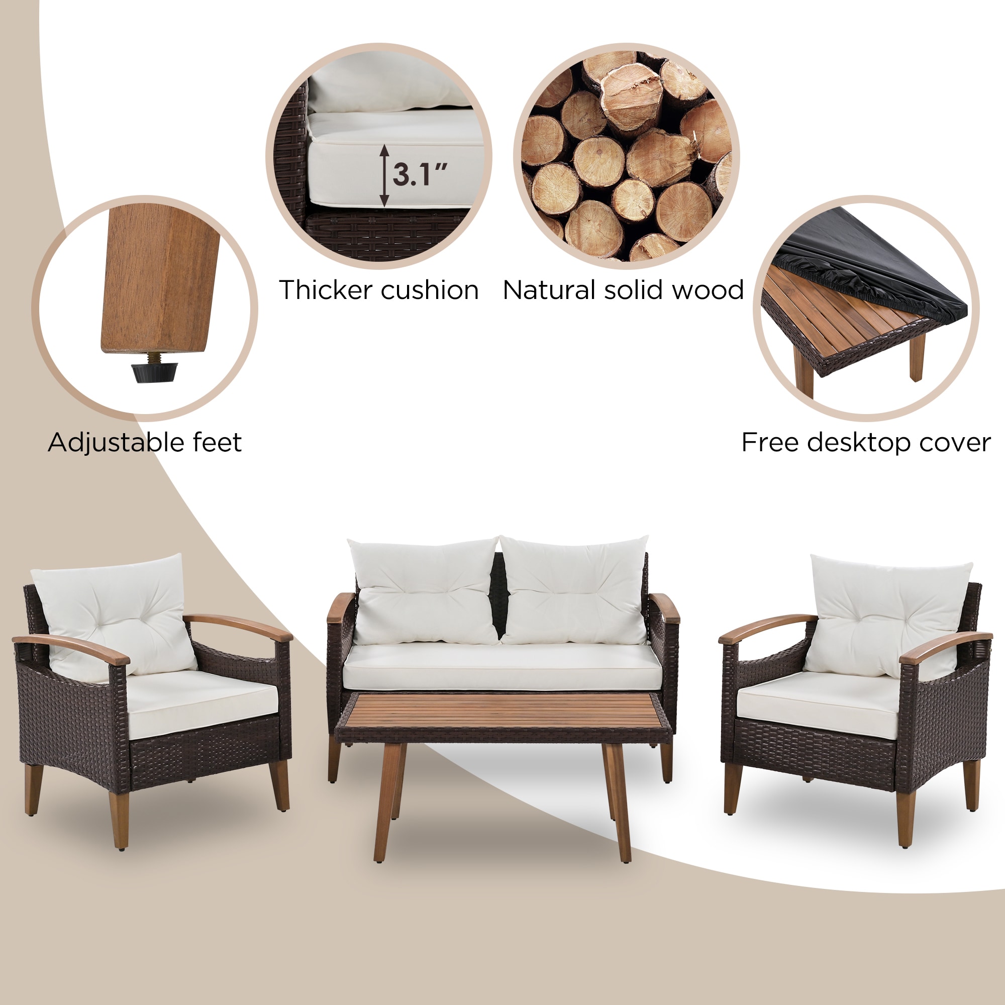 Forclover N7FW-222BE Patio-Conversation-Sets - View #9