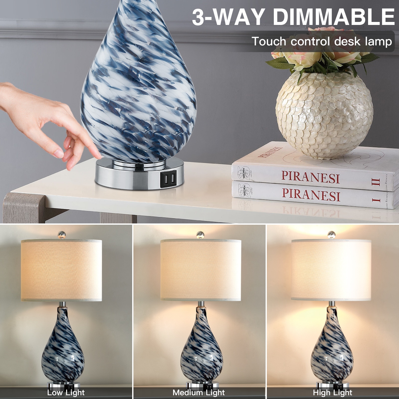 UrFurnishings TD-136 Table-Lamps - View #3
