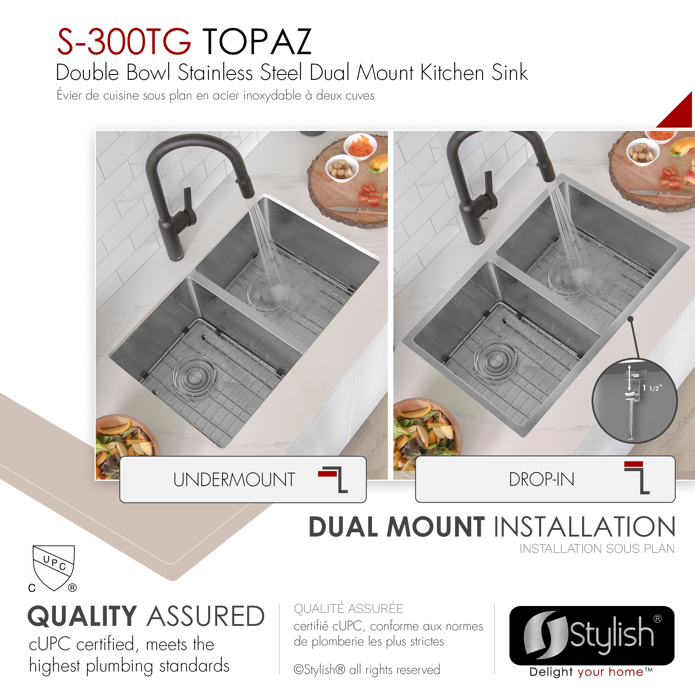 Stylish S-300TG1 Kitchen-Sinks - View #5