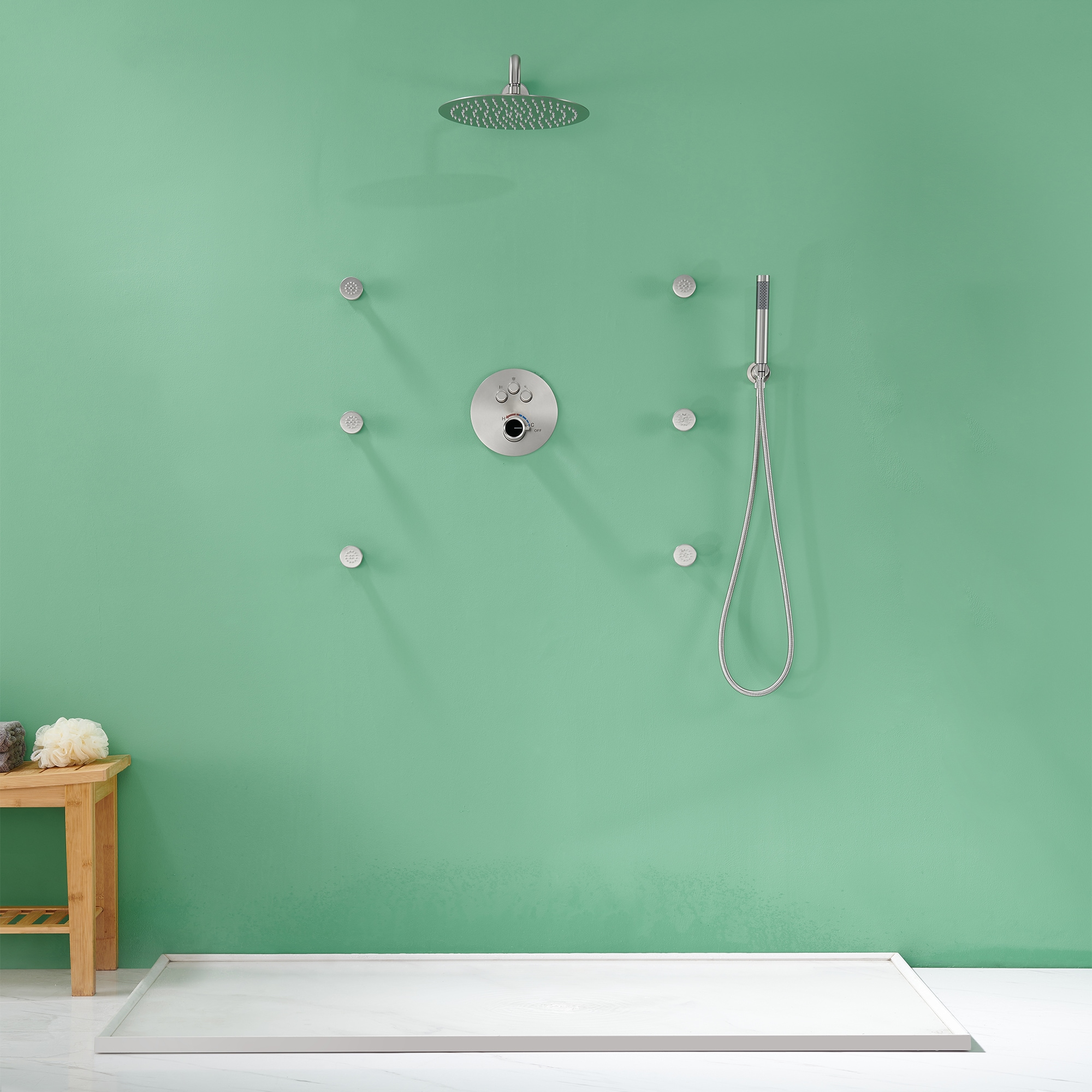 Mondawe WF6823-12BN Showerhead-Bar-Panels - View #3