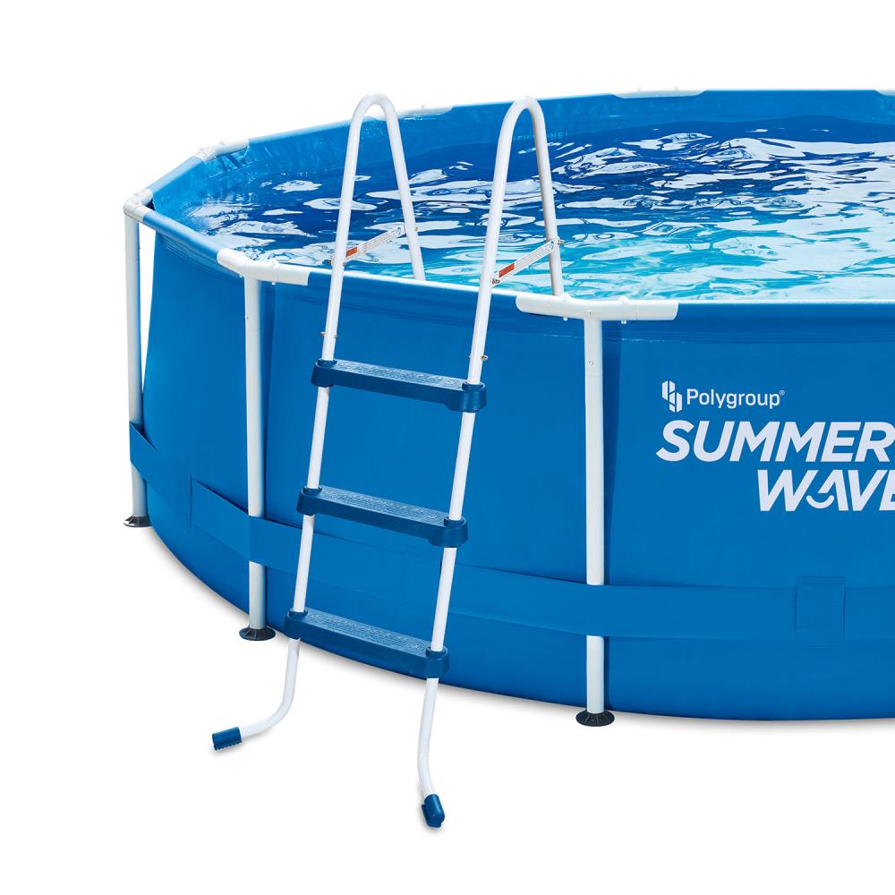 Summer Waves SureStep 42in Steel Aframe Pool Ladder with Hand Rail at