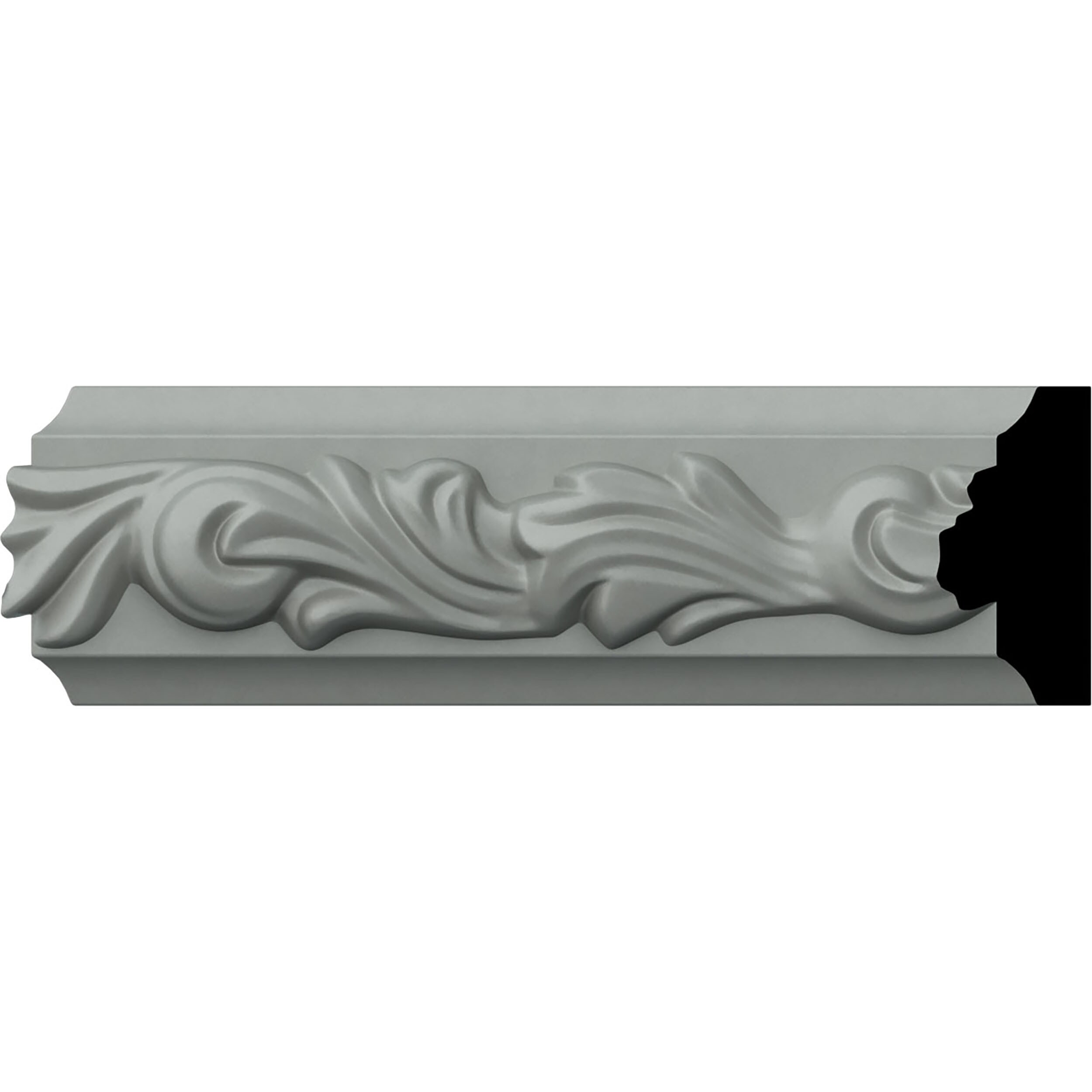 Ekena Millwork PML02X00SU Sussex Floral 2-in x 7-ft 10-1/2-in Primed Urethane Flower 167878 Chair rail Moulding