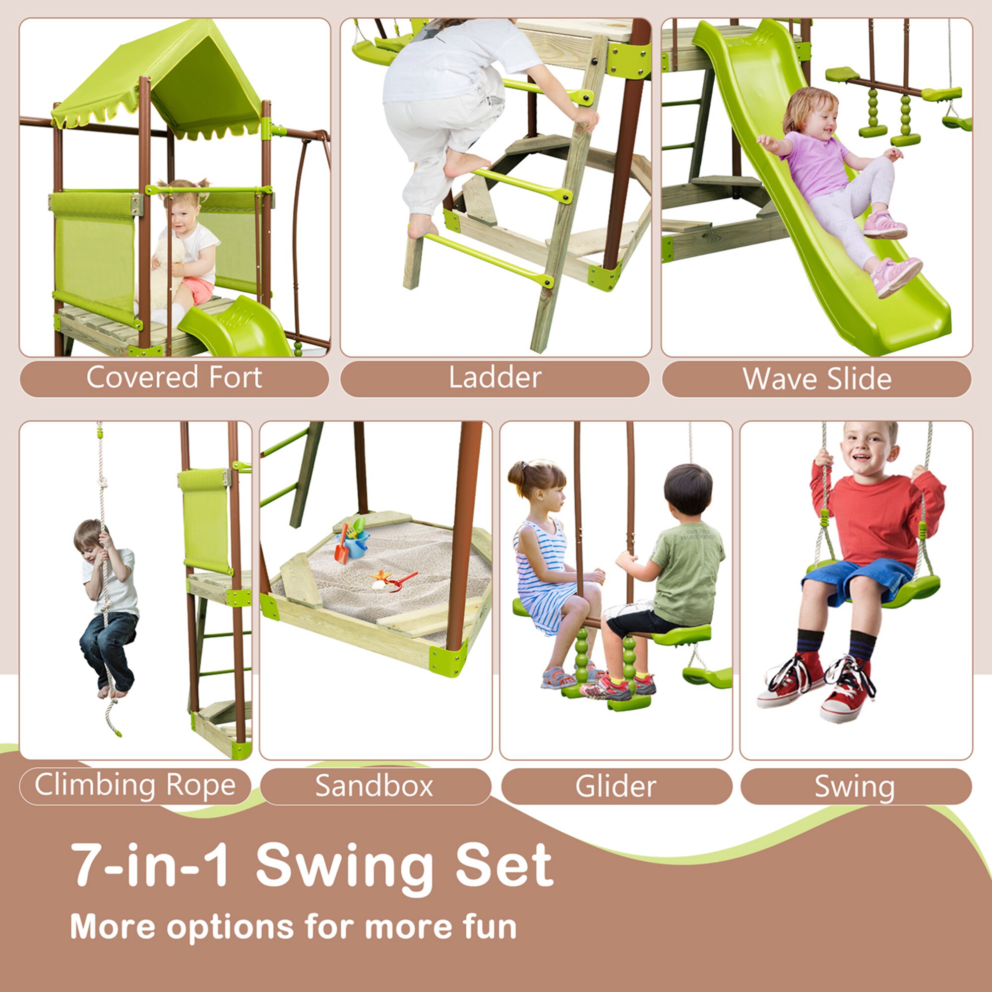 Costway HCST01409 Playset-Swings - View #7