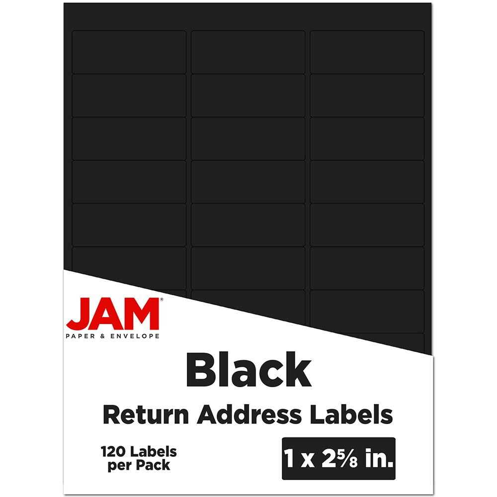 JAM Paper 302228592 JAM PAPER Return Address Labels, Standard Mailing, 1 x 2-5/8, Black, 120 Shipping Labels/Pack