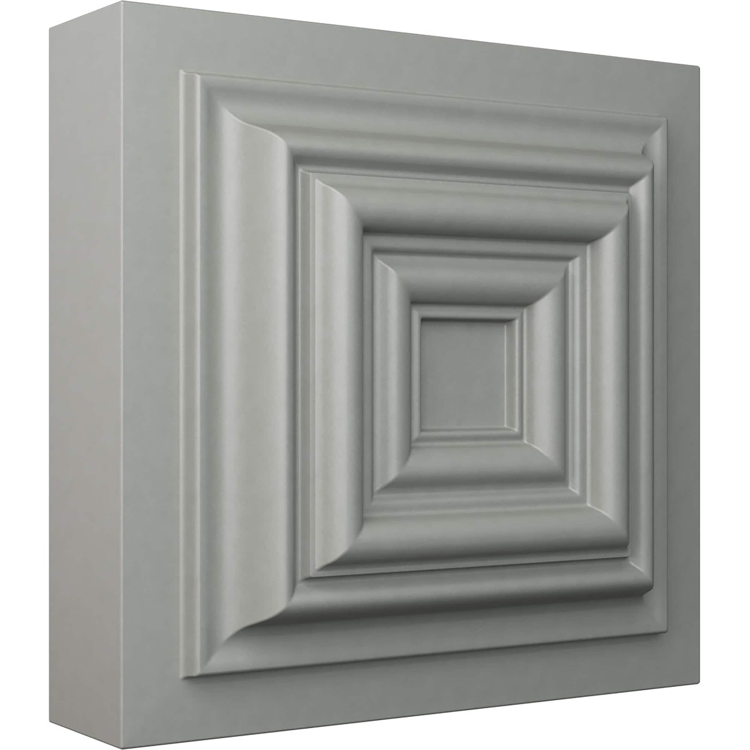 Primed White Urethane Leandros Rosette 4.38 x 4.38 x 1.25 in.
