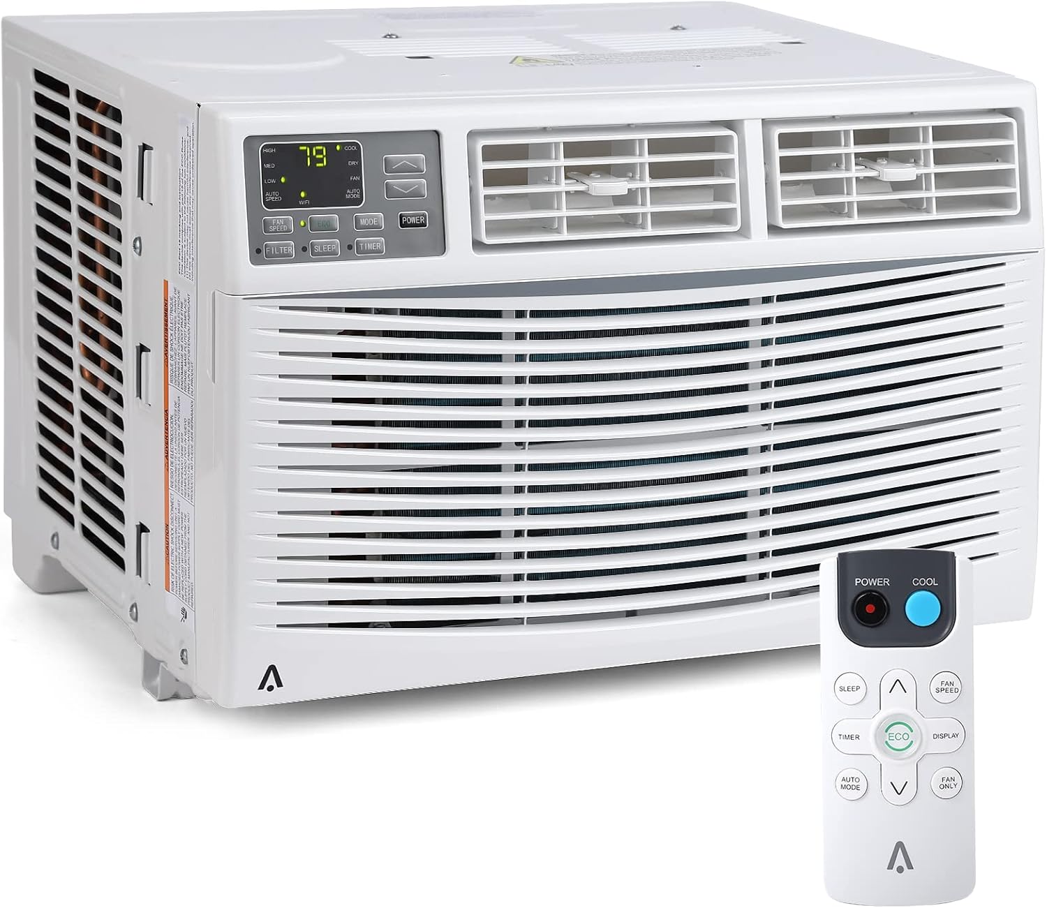 Qeetex ZYS-PHO-0WPX3CAE 8000 BTU Window Air Conditioner with Remote Quiet AC Unit for Rooms up to 350 Sq Ft Smart Window AC with 3 Fan Speeds Eco Mode Sleep Mode 24H Timer Quick Installation
