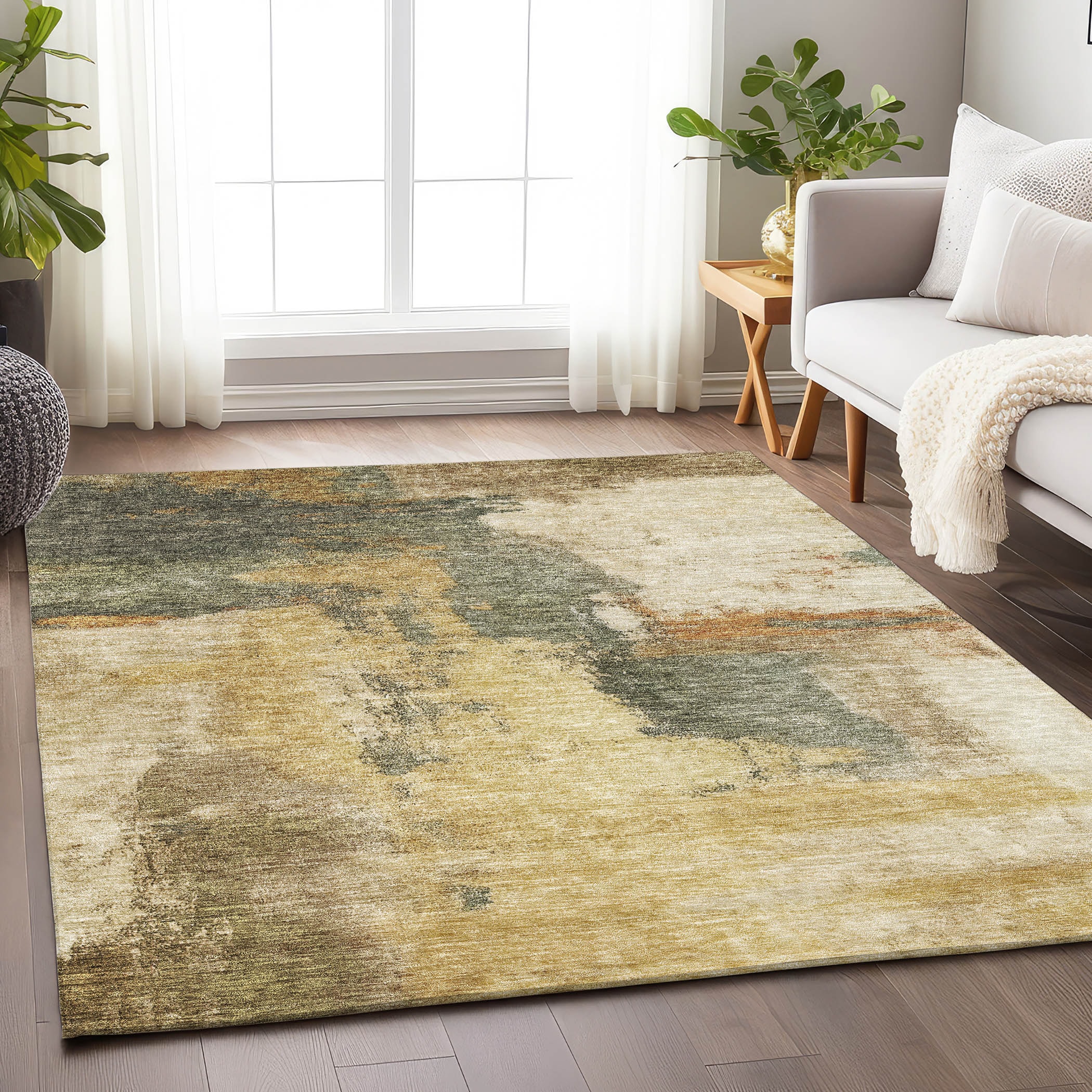 Addison Rugs ACN1068SA5X8 Chantille ACN1068SA 5 x 7 (ft) Polyester Sage Rectangular Indoor/Outdoor Geometric Machine washable Area rug