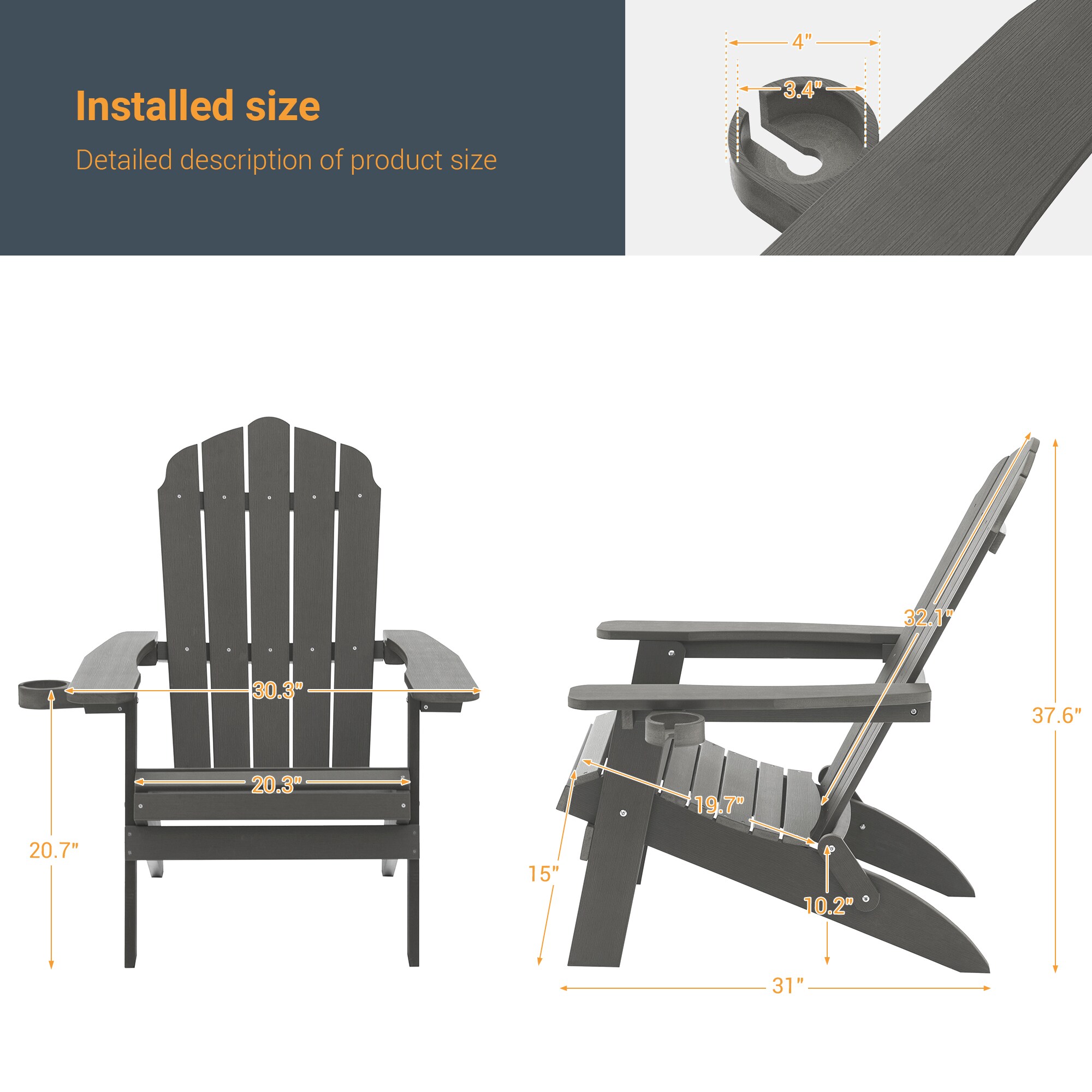 ACEGOSES LW-FD63-GY-4 Patio-Chairs - View #2