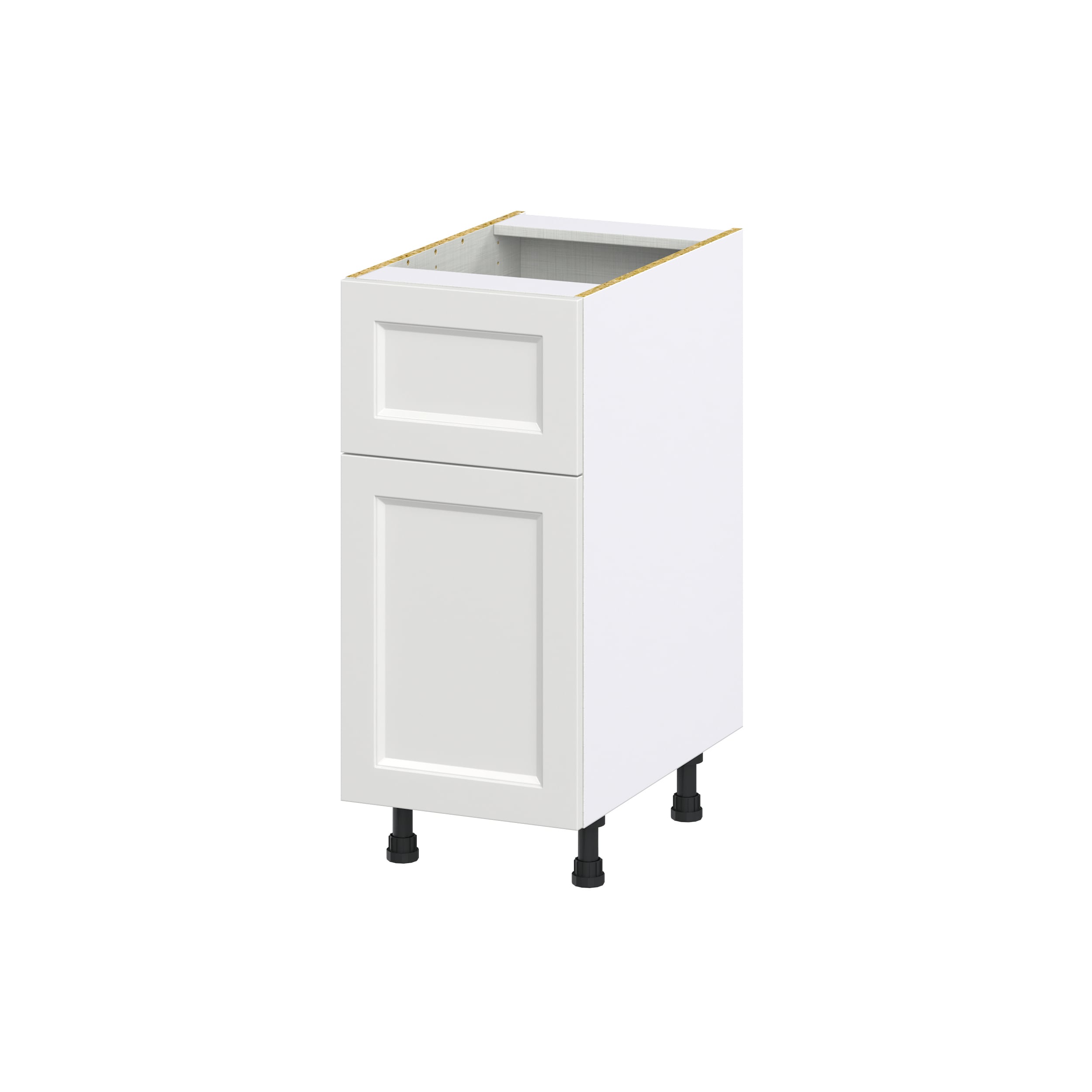 Hugo&Borg Riviera 15-in W x 34.5-in H x 24-in D Bright White 1-Drawer Base Fully Assembled Cabinet (Recessed Panel Shaker Style)