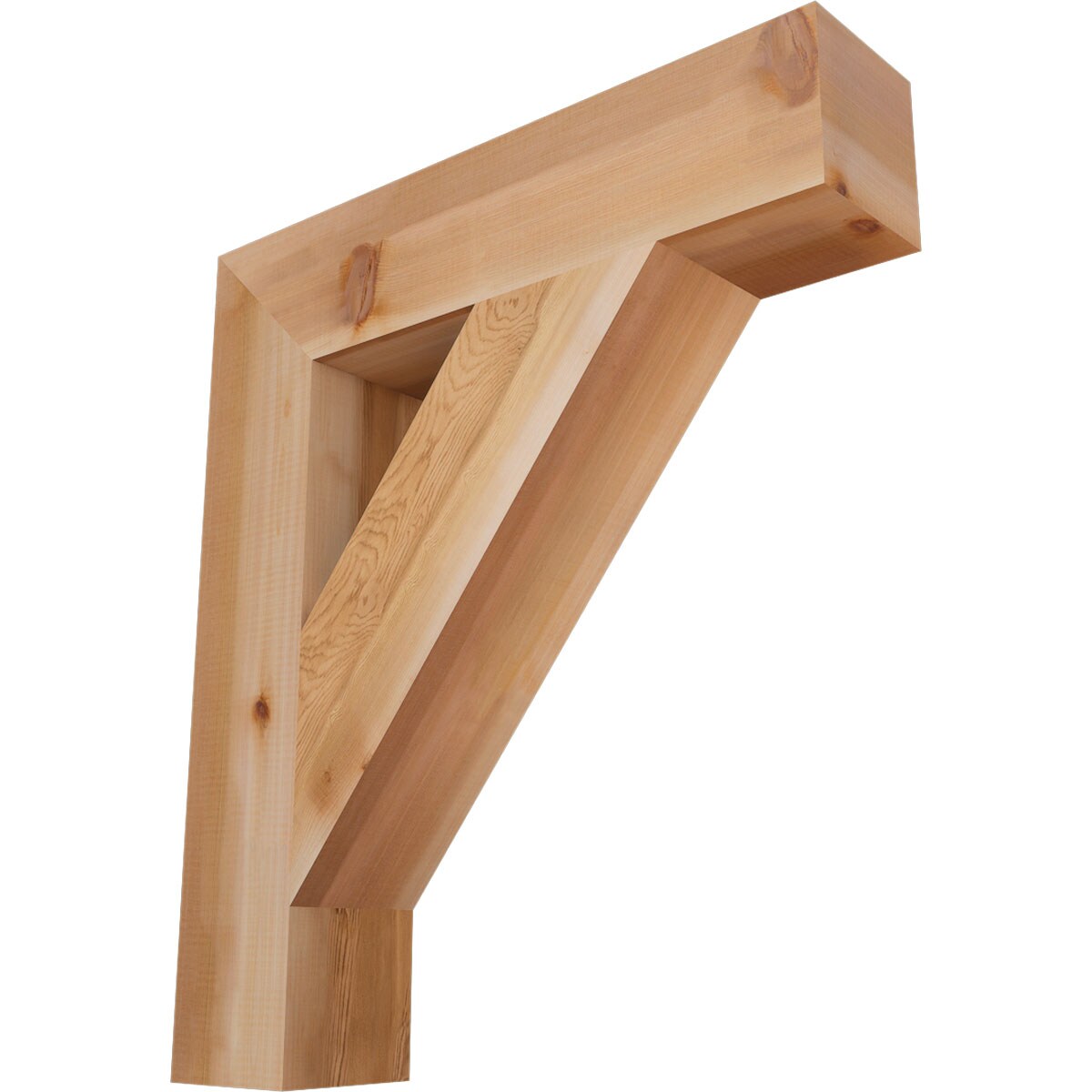 Ekena Millwork BKT06X28X32TRA05SWR Traditional block smooth 5-1/2-in x 28-in x 32-in Western red cedar Brown Wood Standard bracket