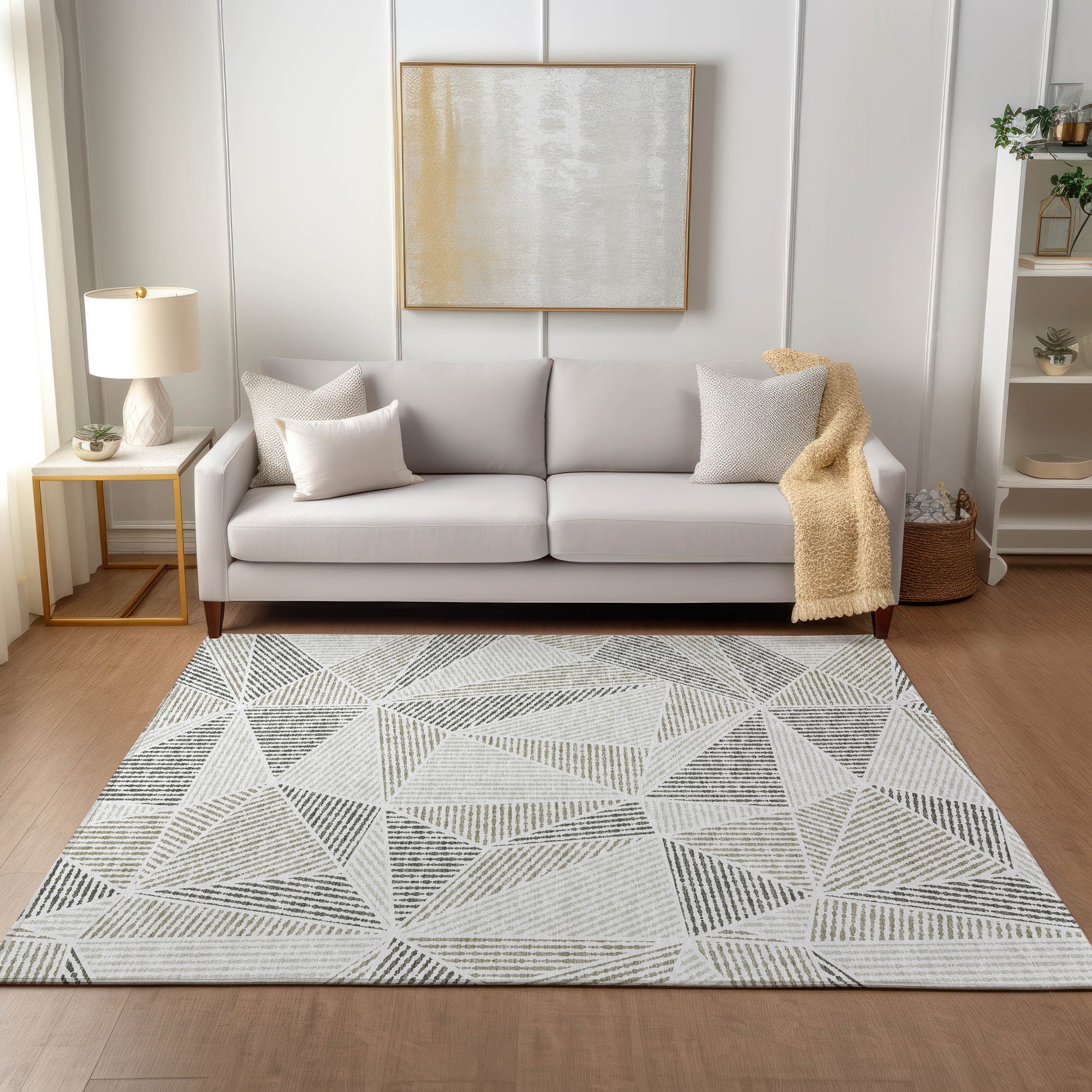 Addison Rugs ACN618TP30X46 Chantille ACN618TP 2 x 3 (ft) Polyester Taupe Rectangular Indoor/Outdoor Abstract Machine washable Area rug