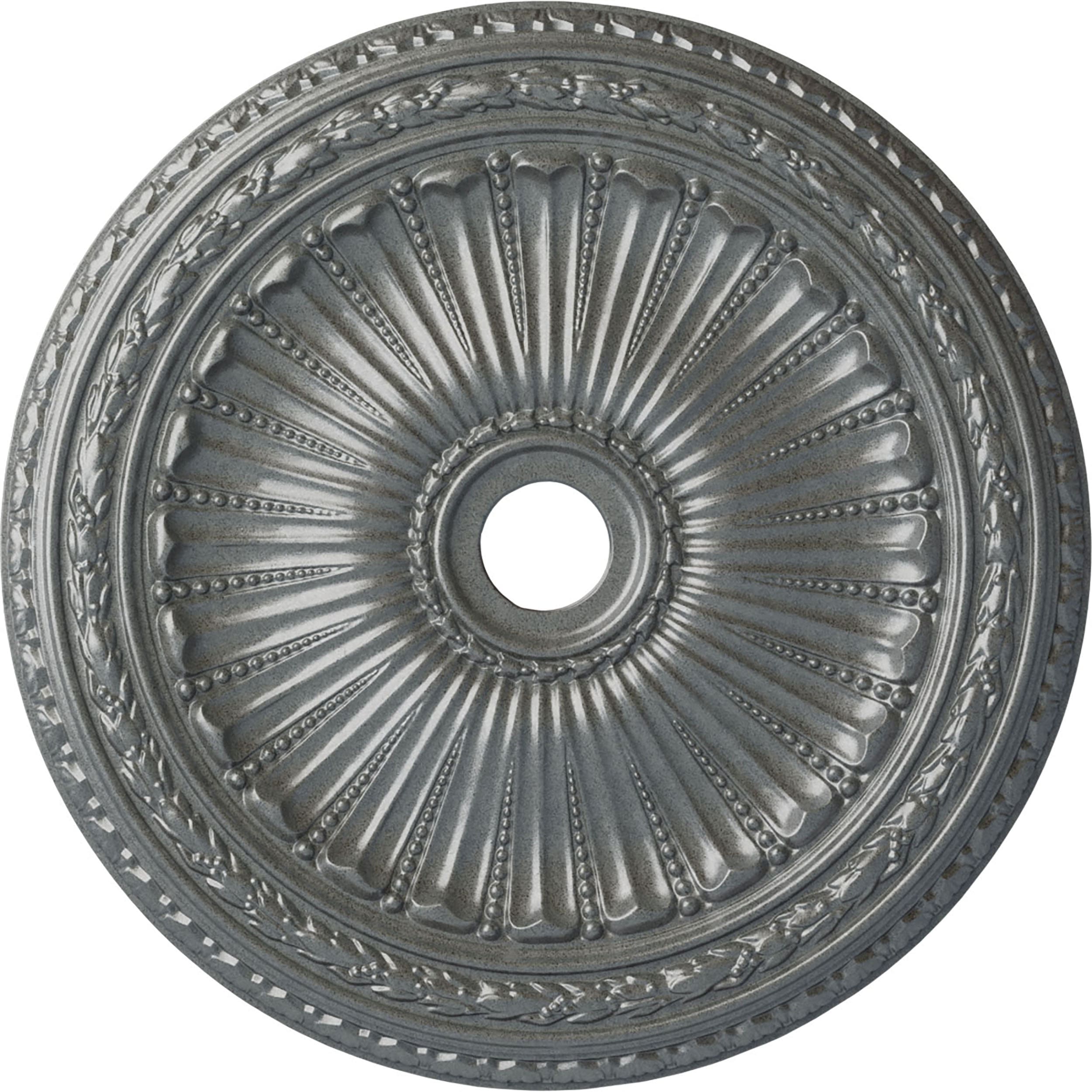 Ekena Millwork CM35VIPLS Viceroy 35.125-in W x 35.125-in L Painted Platinum Polyurethane Whole Ceiling Medallion