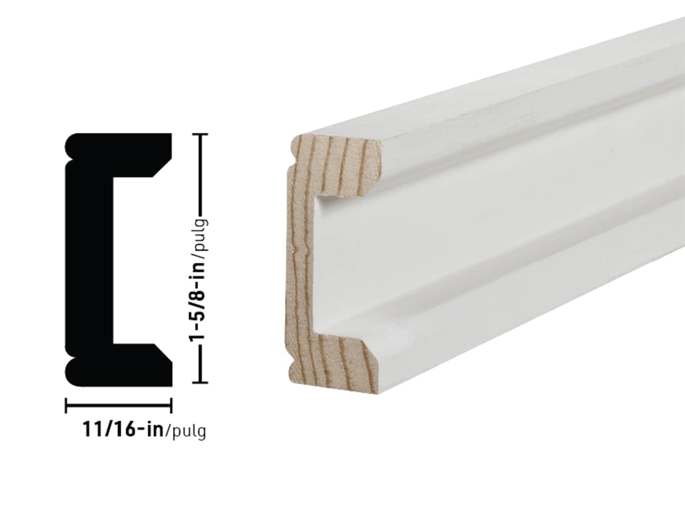 RELIABILT Wire Moulding 1.625-in x 8-ft Pine Primed Wall Panel Moulding in  the Wall Panel Moulding department at