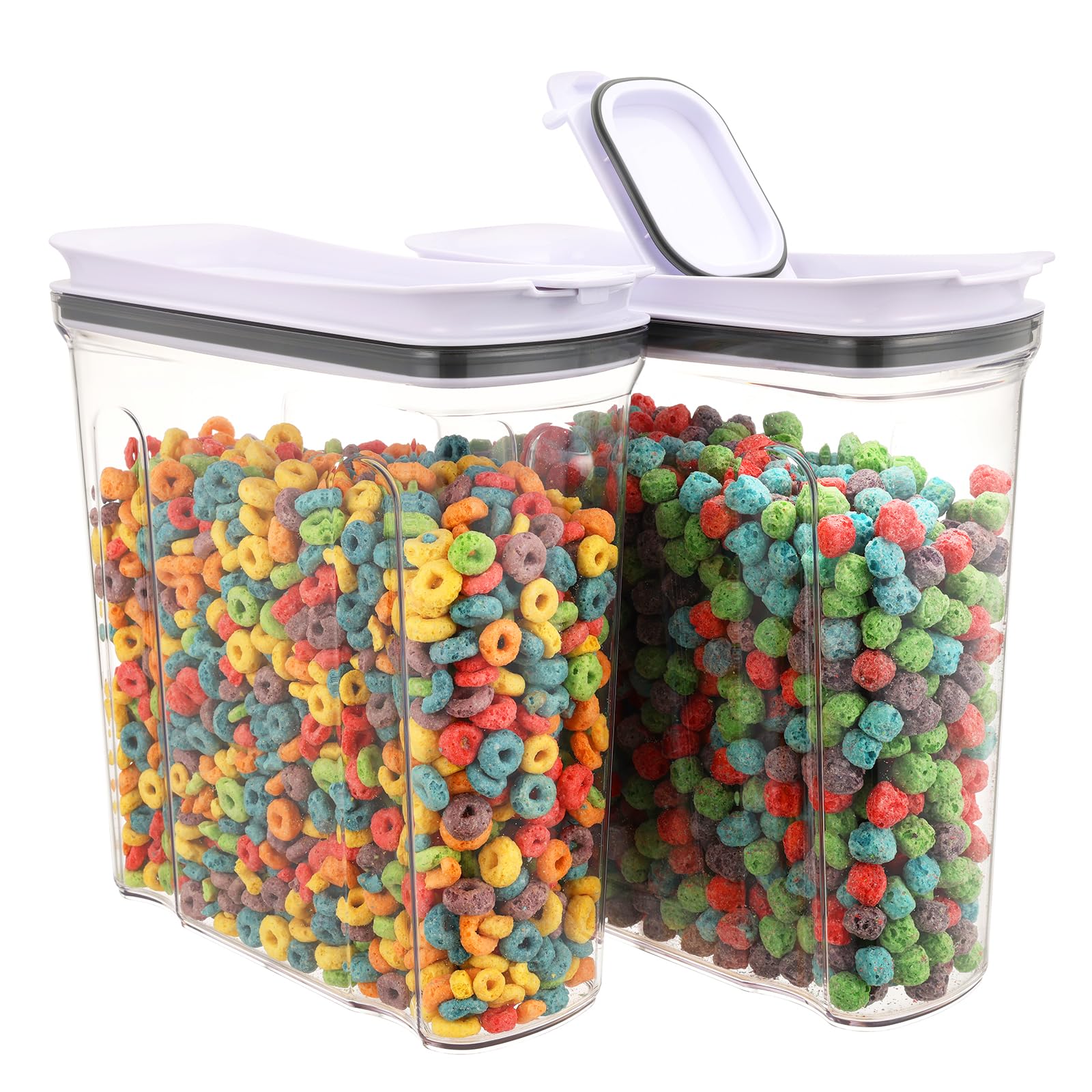 Oyezvary  Airtight Food Storage Container Set 2 pcs BPA Free Plastic Pantry Canisters with Lid 4 Liter for Cereal Rice Flour Sugar Dry Food
