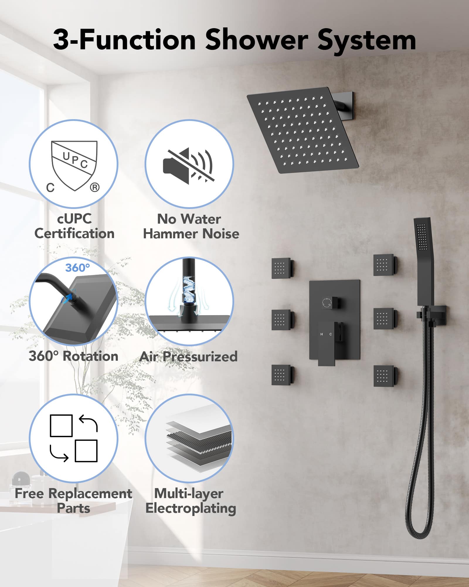 EVERSTEIN SFS-1037-BK10 Tub-Shower-Faucets - View #2