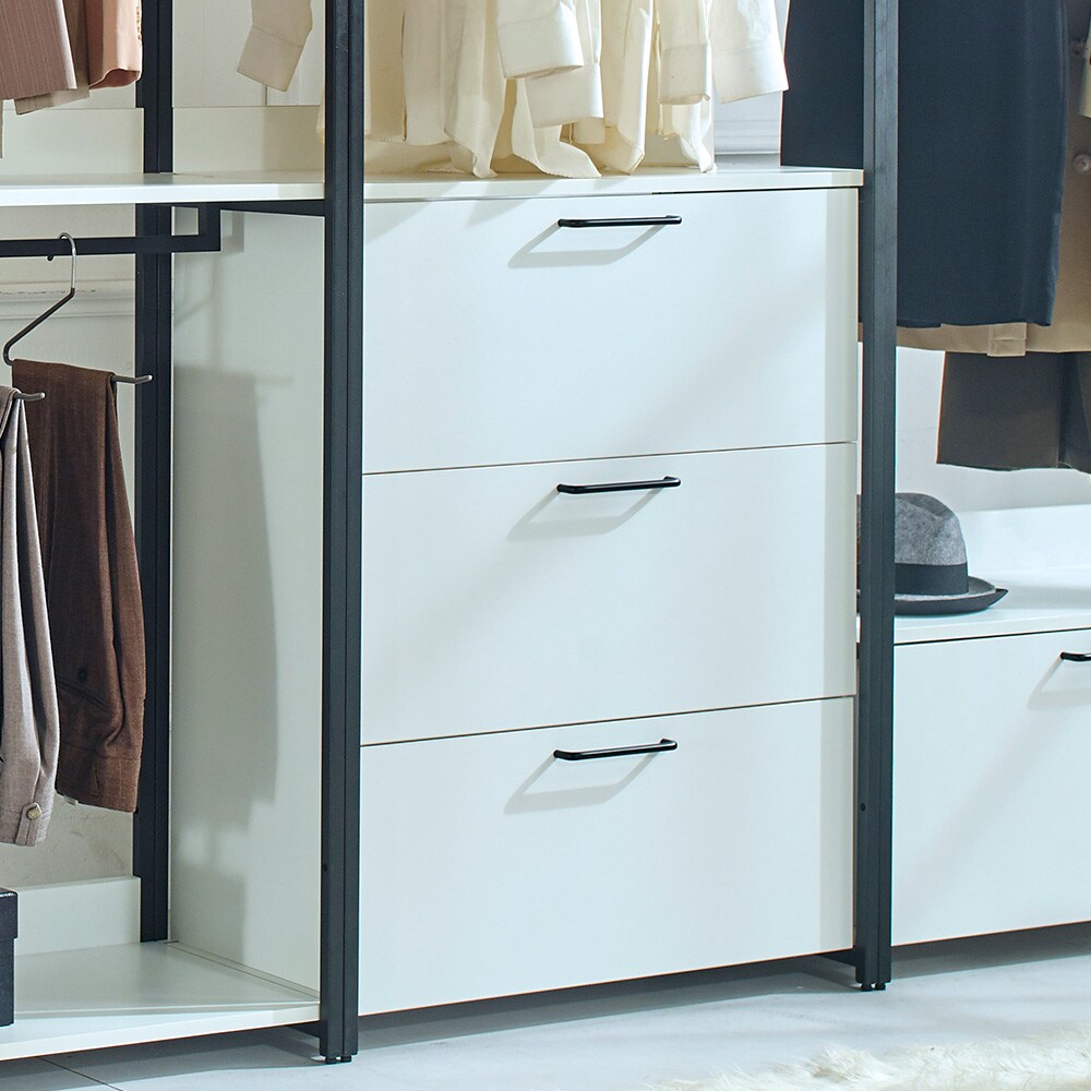 Klair Living Fiona White Freestanding Walk in Wood Closet System with ...