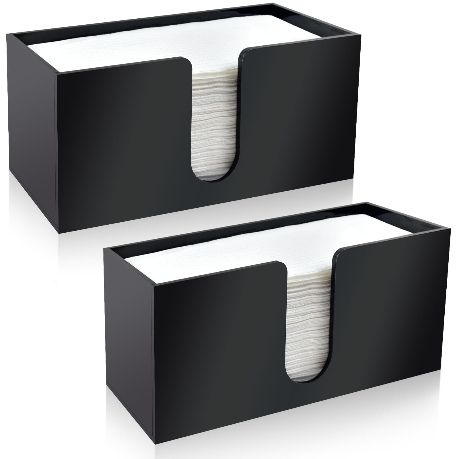 Phyfalip Paper Towel Holder Countertop Black Acrylic Napkin Dispenser 2 Pack durable home and garden accessory designed for everyday use easy #LPF0818P154