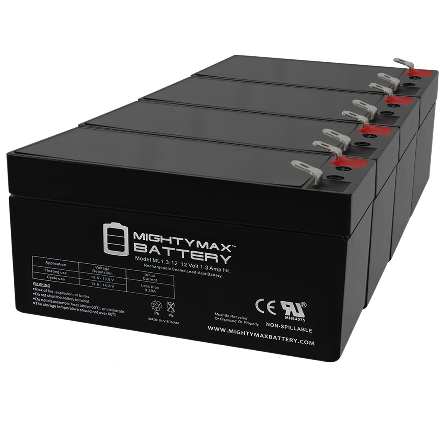 Mighty Max Battery 12V 1.3Ah for BB BP1.2-12 Rechargeable Sealed Lead ...