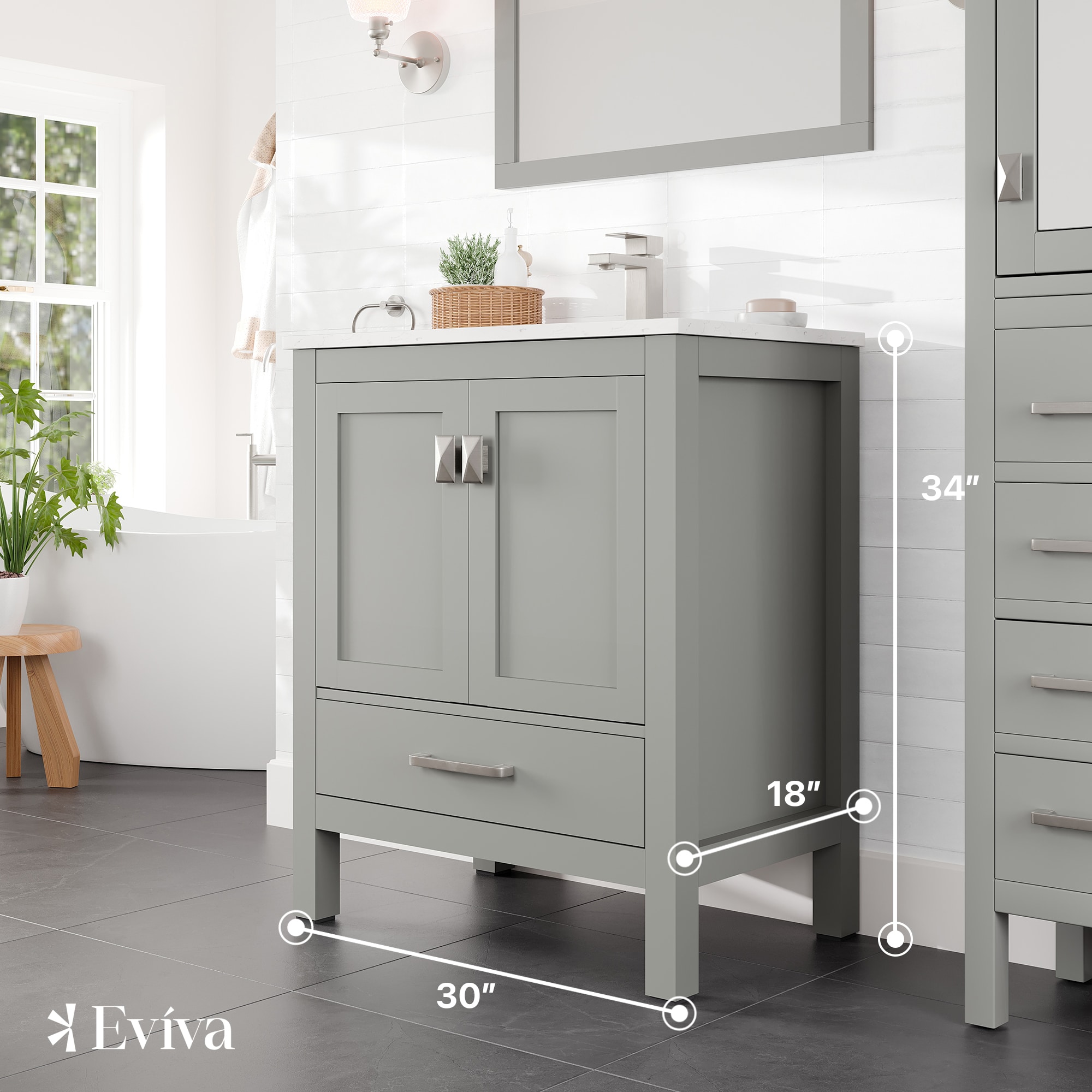 Eviva TVN414-30X18GR-Q Bath-Vanity-Combo - View #2
