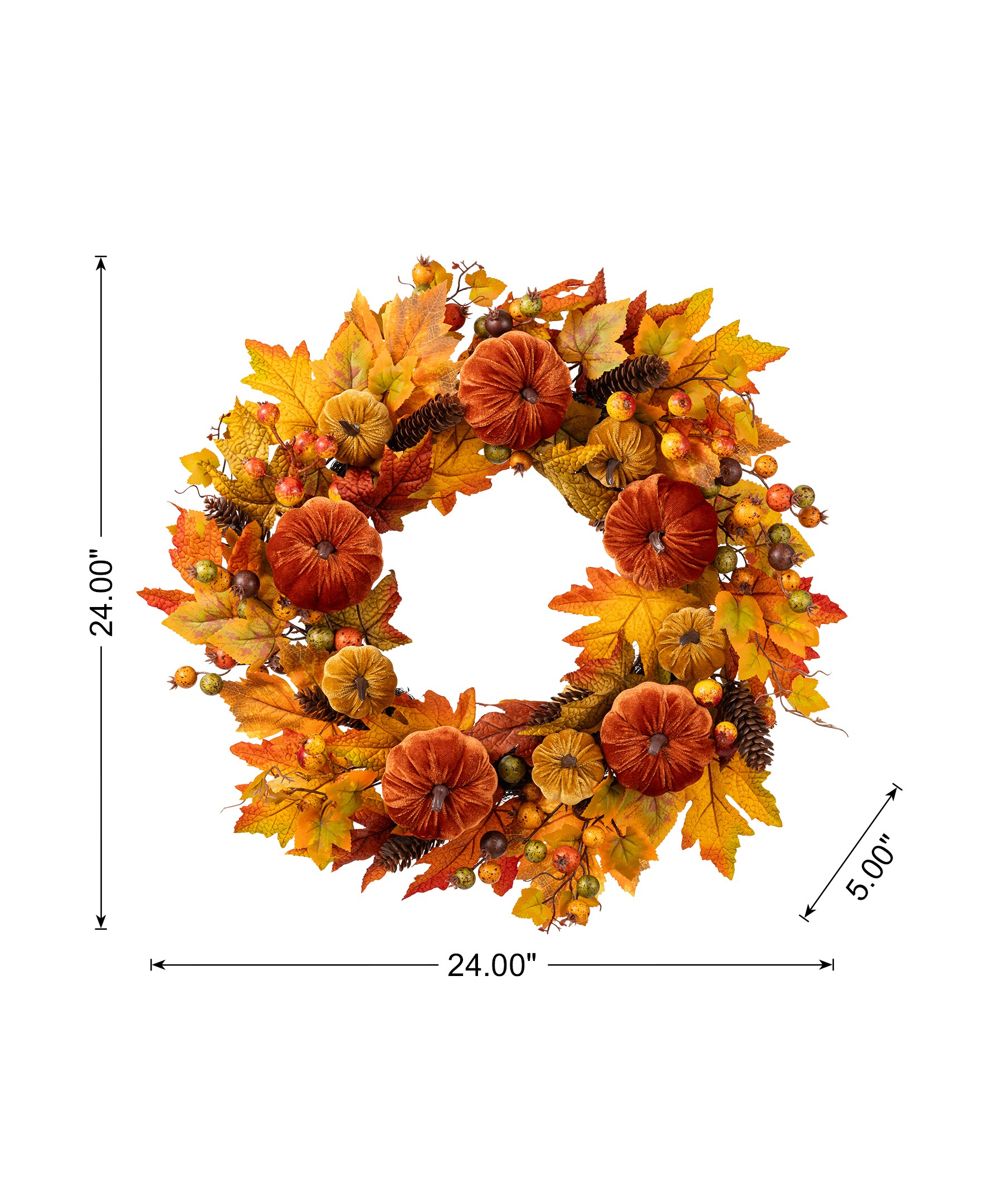 Glitzhome 2019500072 Artificial-Thanksgiving-Wreaths - View #4