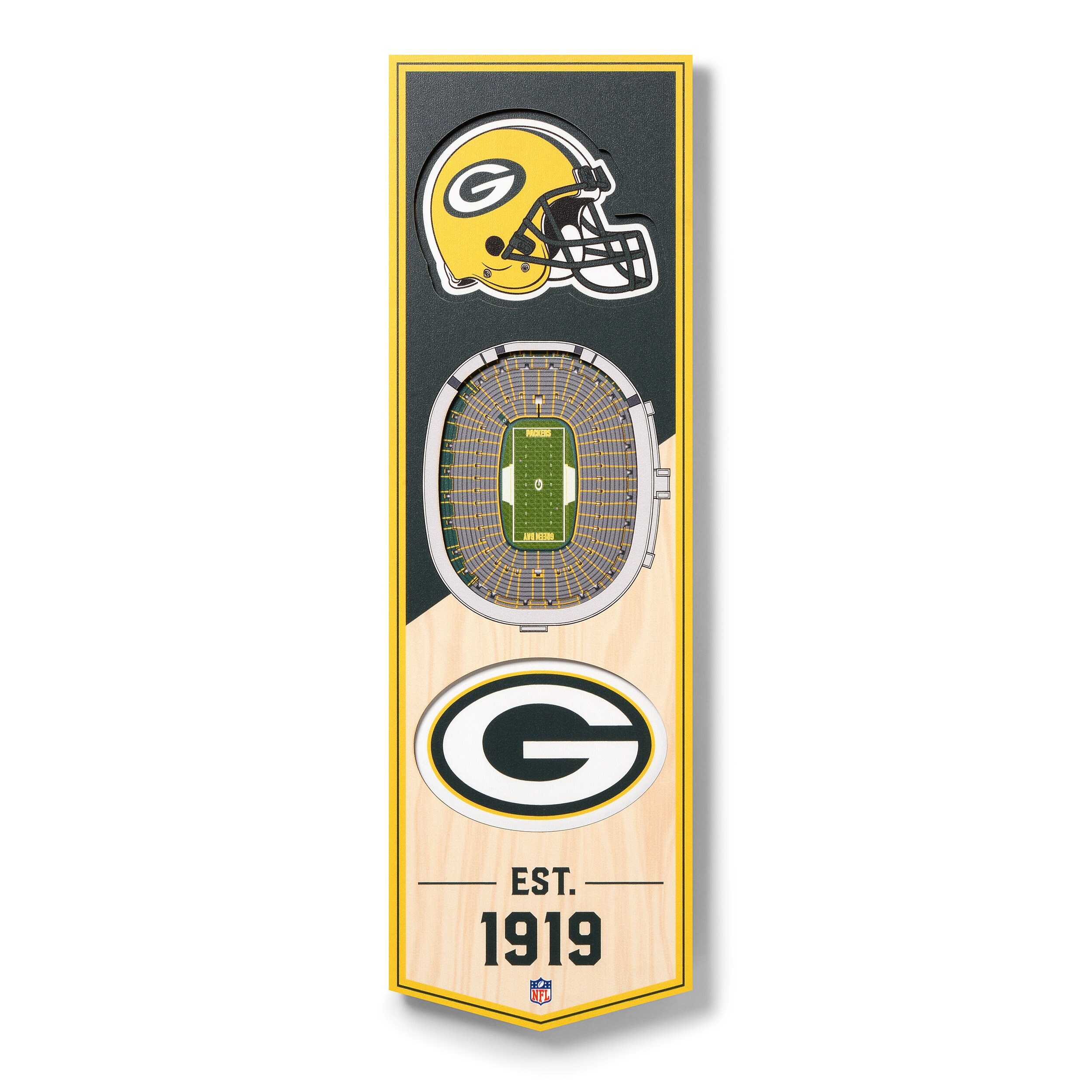 8 x 32 NFL Green Bay Packers 3D Stadium Banner