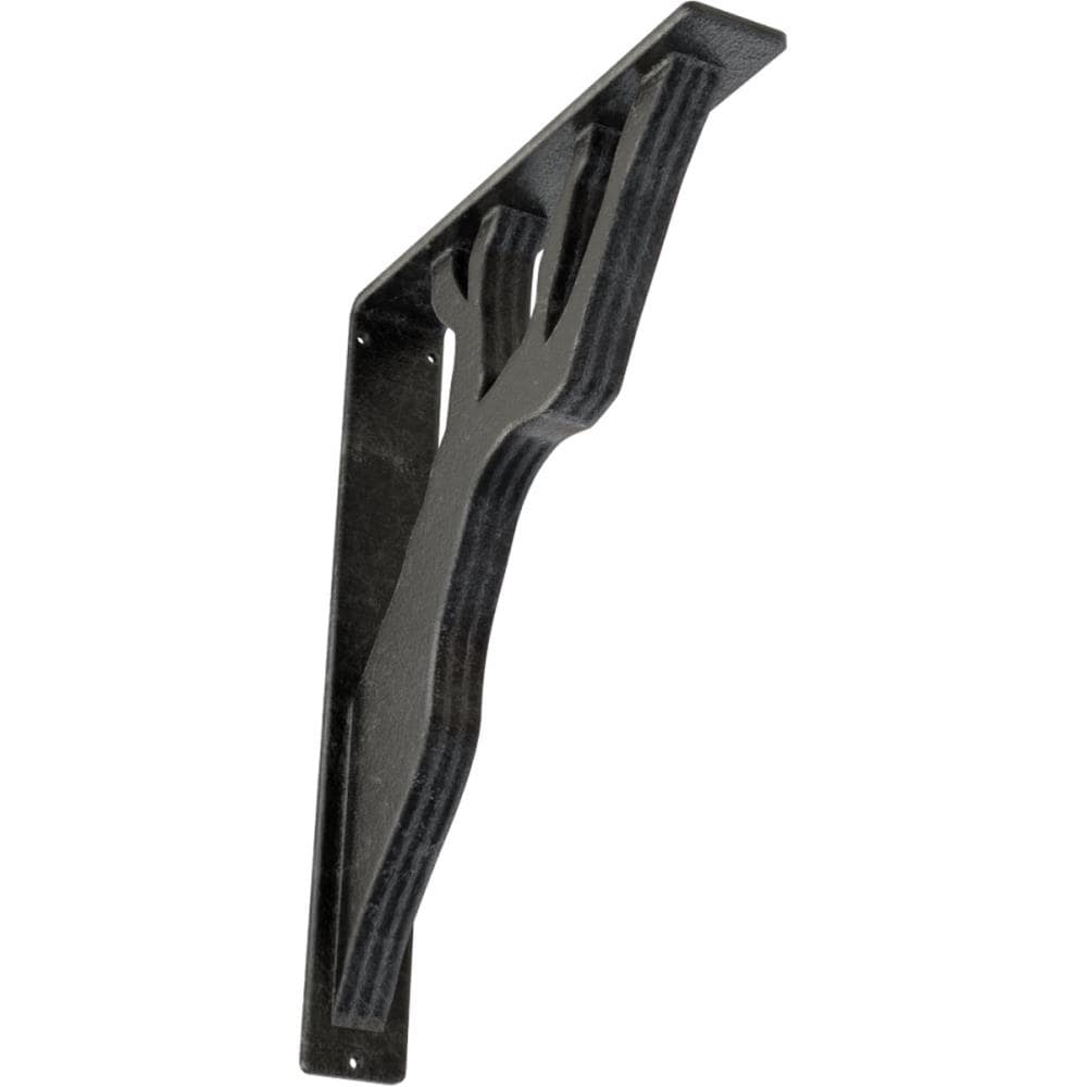 Ekena Millwork BKTM02X12X15TDAASV Damon 12-in x 2-in x 15-in Gray Wrought iron Countertop support bracket