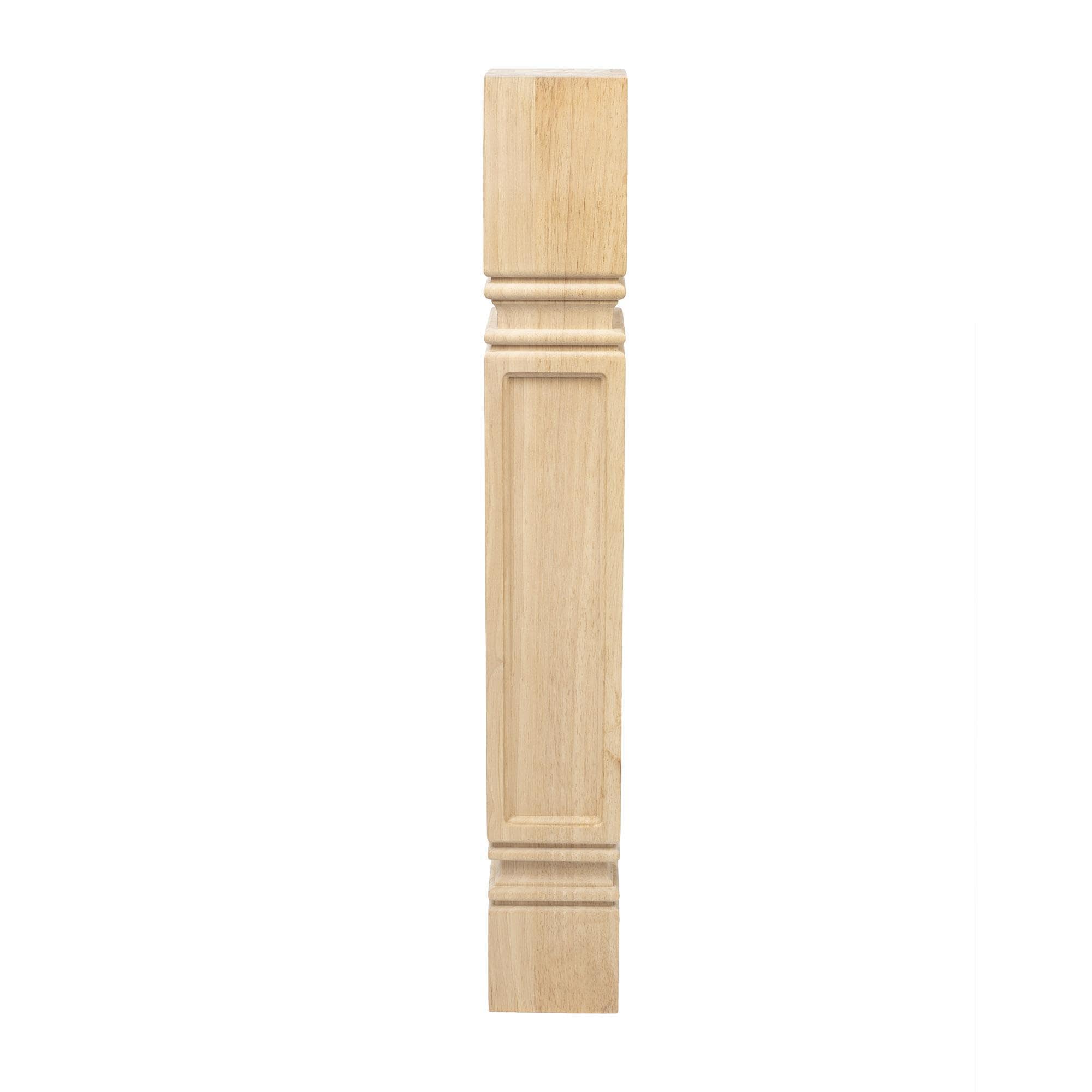 Unfinished Solid Rubberwood Mission Kitchen Island Leg Set