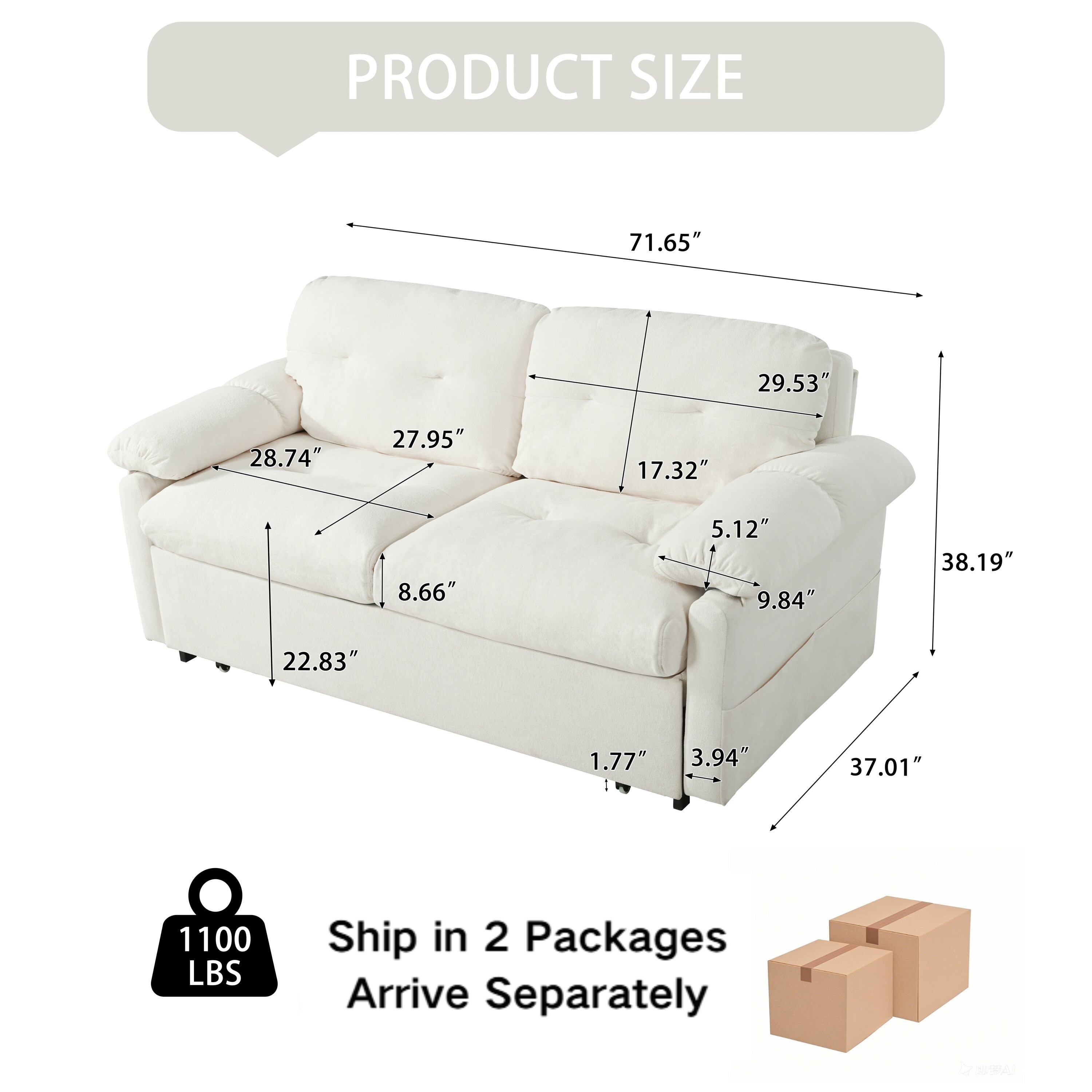 SINOFURN SYA010285WT Sofas-Loveseats - View #20