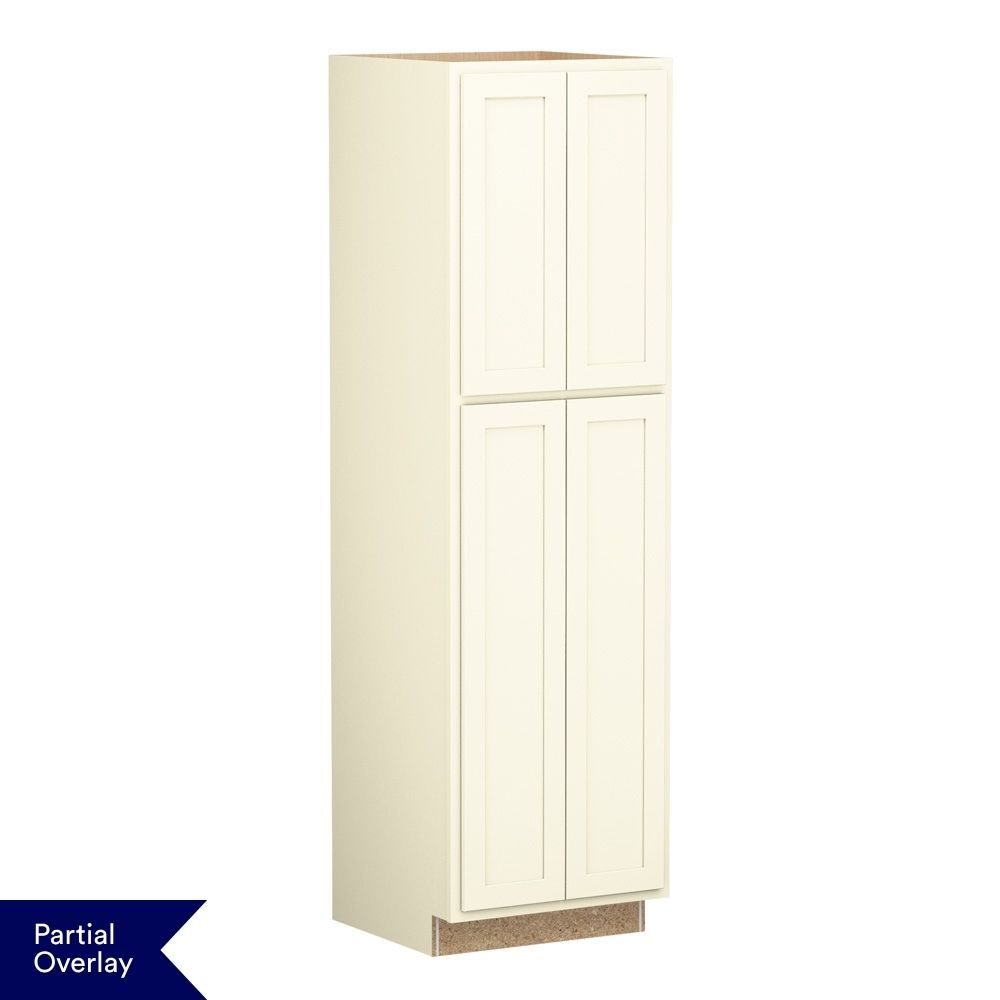 Shenandoah Breckenridge POL 24-in W x 84-in H x 24-in D Vanilla Painted Pantry Fully Assembled Cabinet Recessed Panel Shaker
