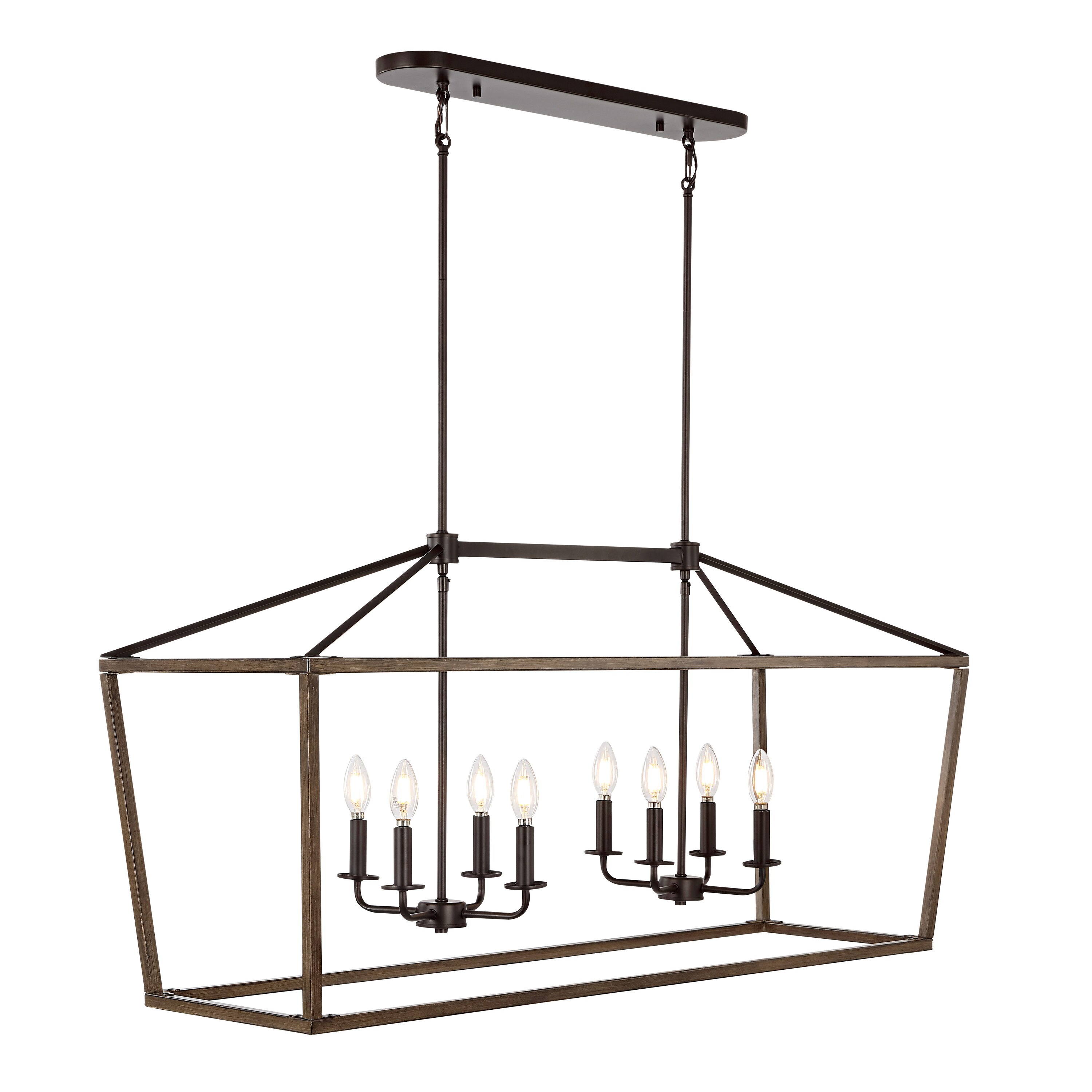 JONATHAN Y Oriana Industrial Rustic 8-Light Oil Rubbed Bronze Farmhouse ...