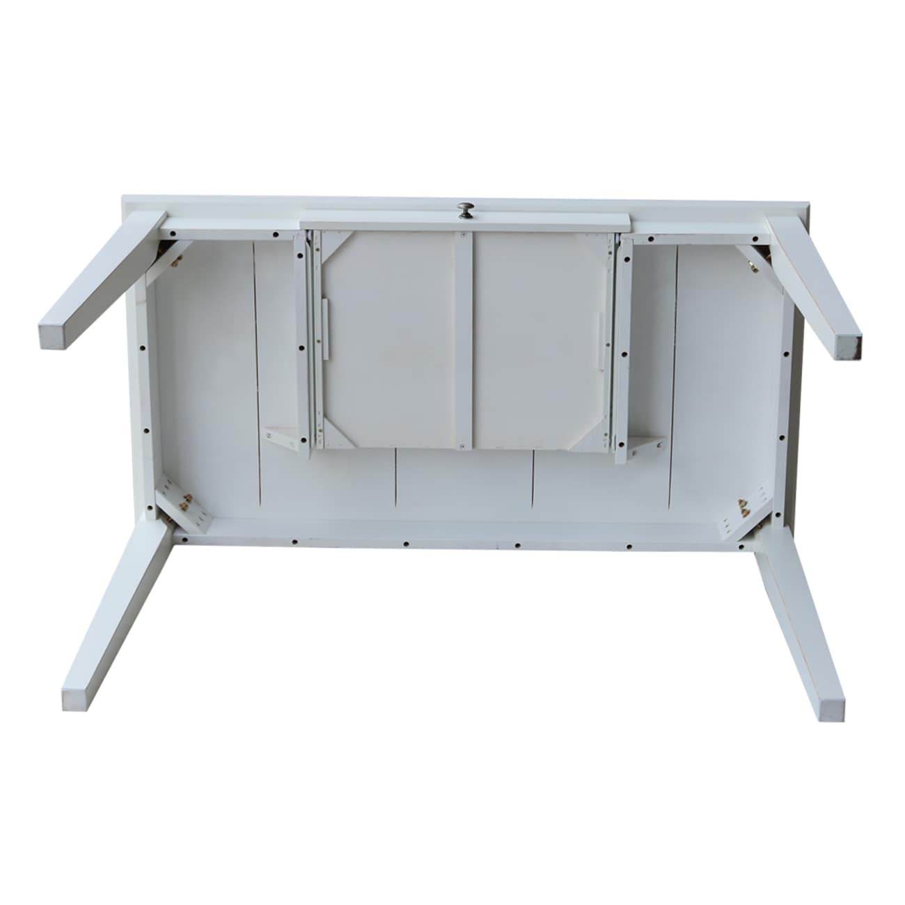 Transitional Beach White 48" Solid Hardwood Home Office Desk with Drawer