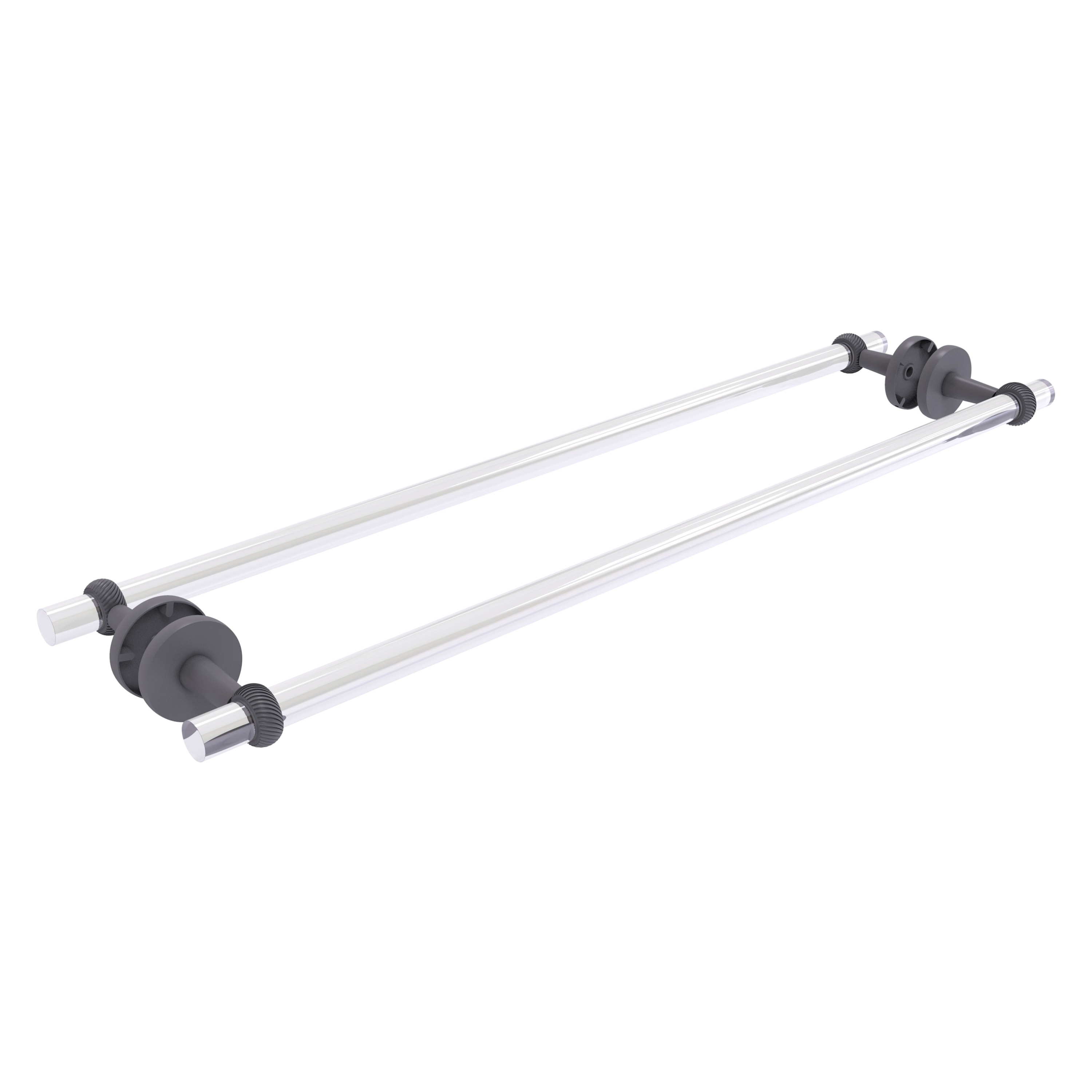 Allied Brass CV-41T-BB-30-GYM Clearview 30-in double Matte Gray Wall mount Double Towel Bar