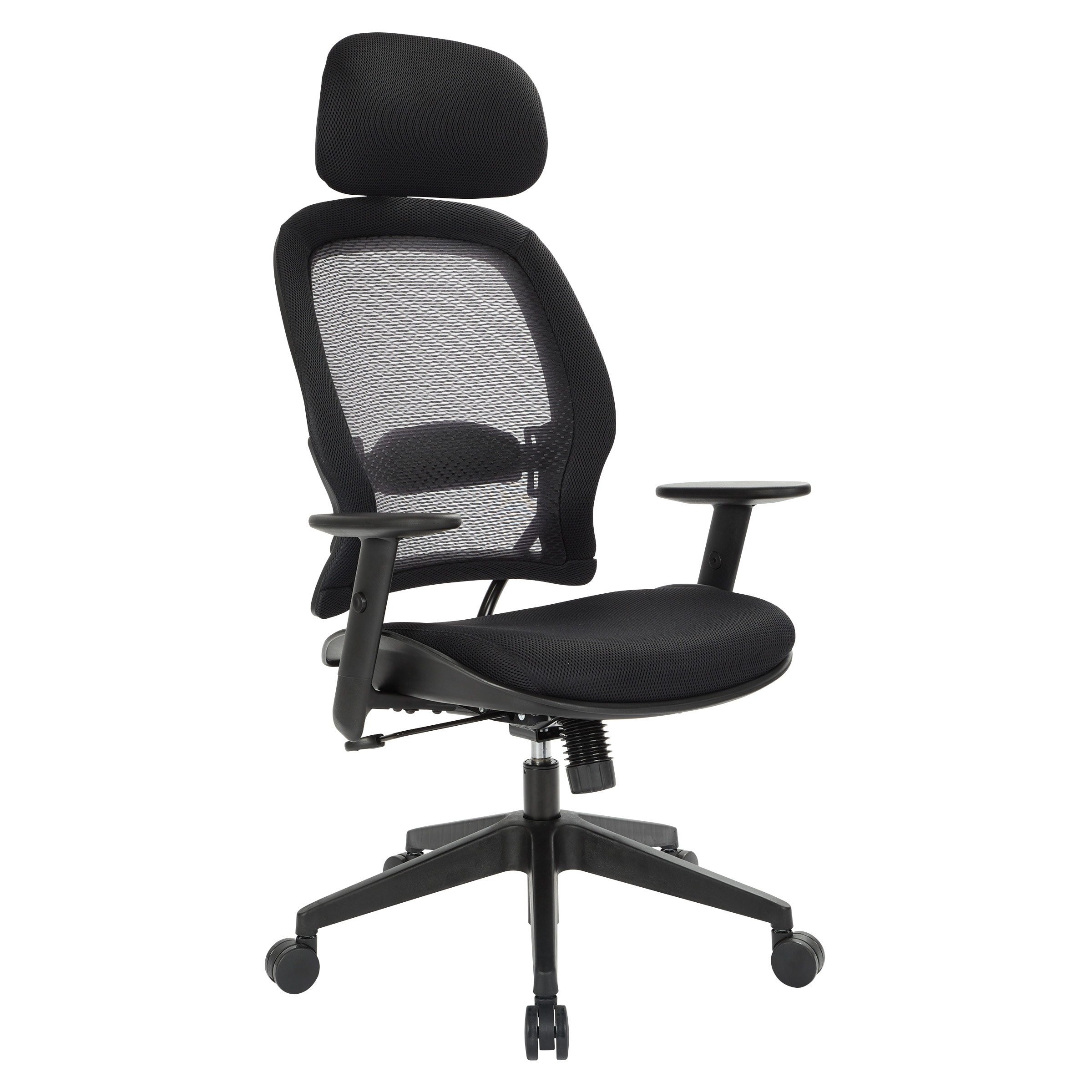 SPACE Seating 55403 Black Contemporary Adjustable Height Swivel Upholstered Task Chair