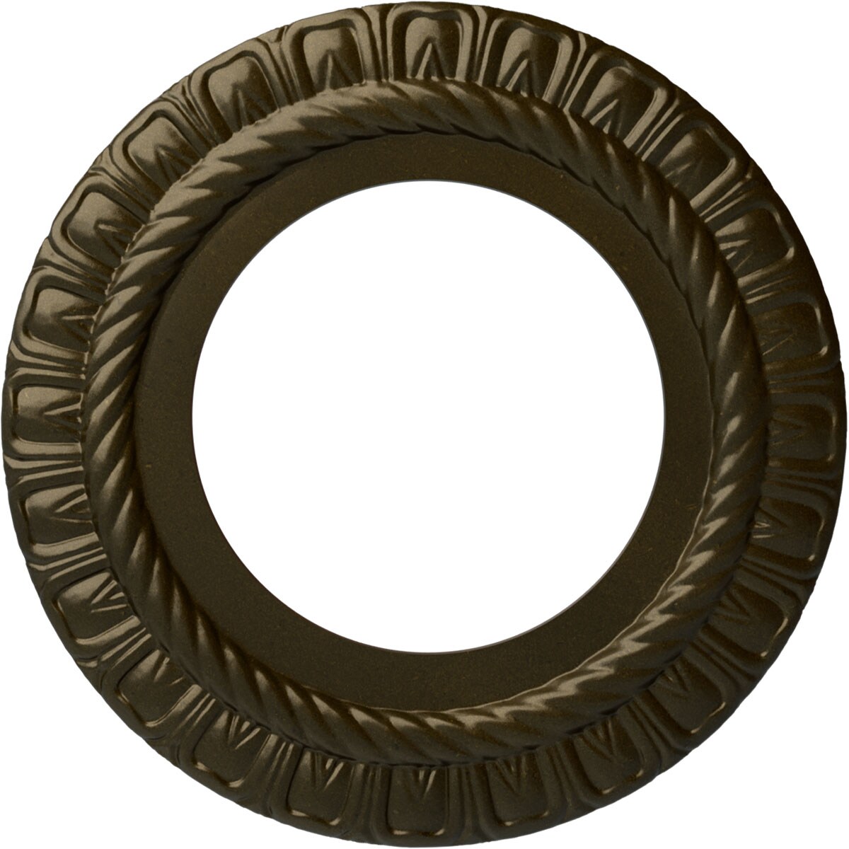 Ekena Millwork CM10CLGGS Claremont 10.625-in W x 10.625-in L Painted Green Gold Polyurethane Whole Ceiling Medallion