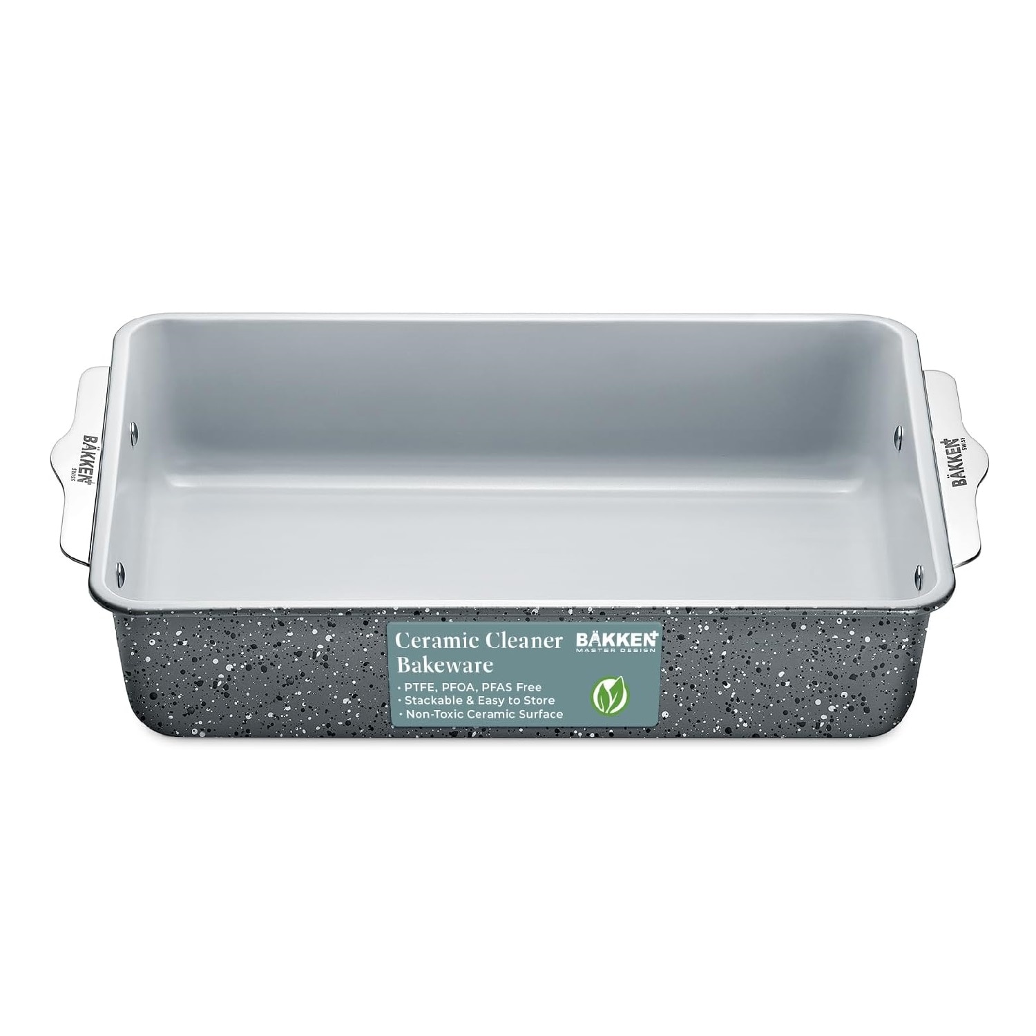 Bakken Swiss Roaster Pan Aluminized Steel with Ceramic Non Stick Coating Heavy Duty Non Toxic PFOA and PFAS Free Baking and Roasting Pan Perfect Size for Oven Cooking and Everyday Baking Marble