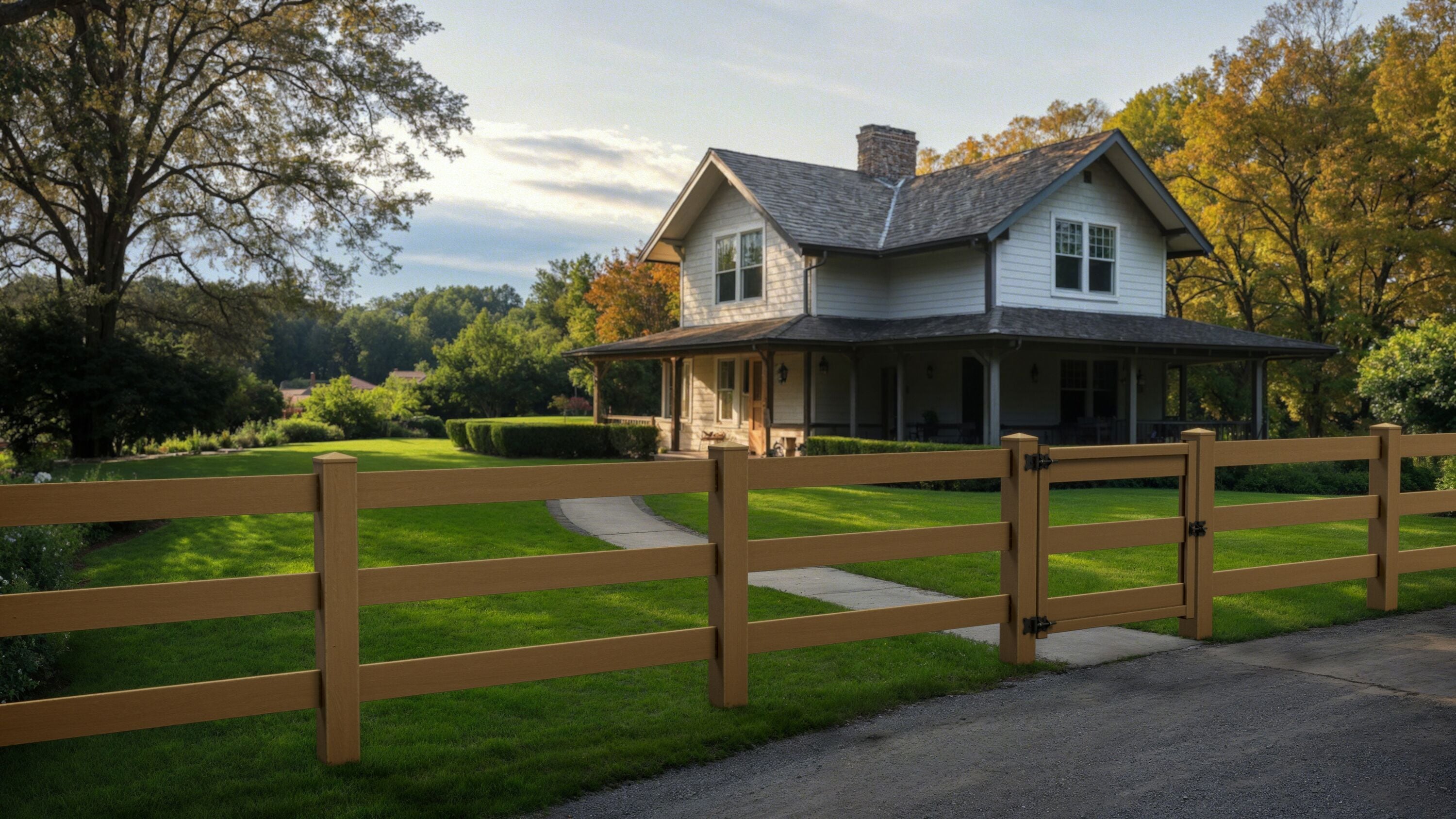 Natures Composites Three Board Ranch Rail Gate 3.5-ft H x 4-ft W Timber ...